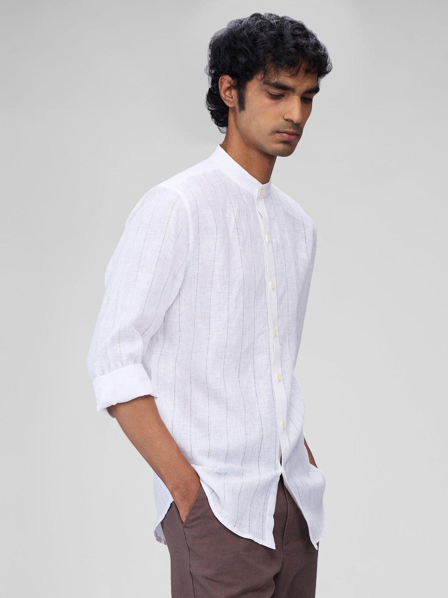 Snow 100% Pure Linen Stripe - Bhrata