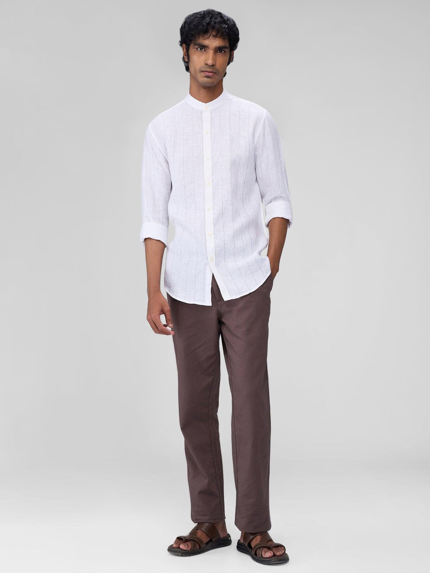 Snow 100% Pure Linen Stripe - Bhrata