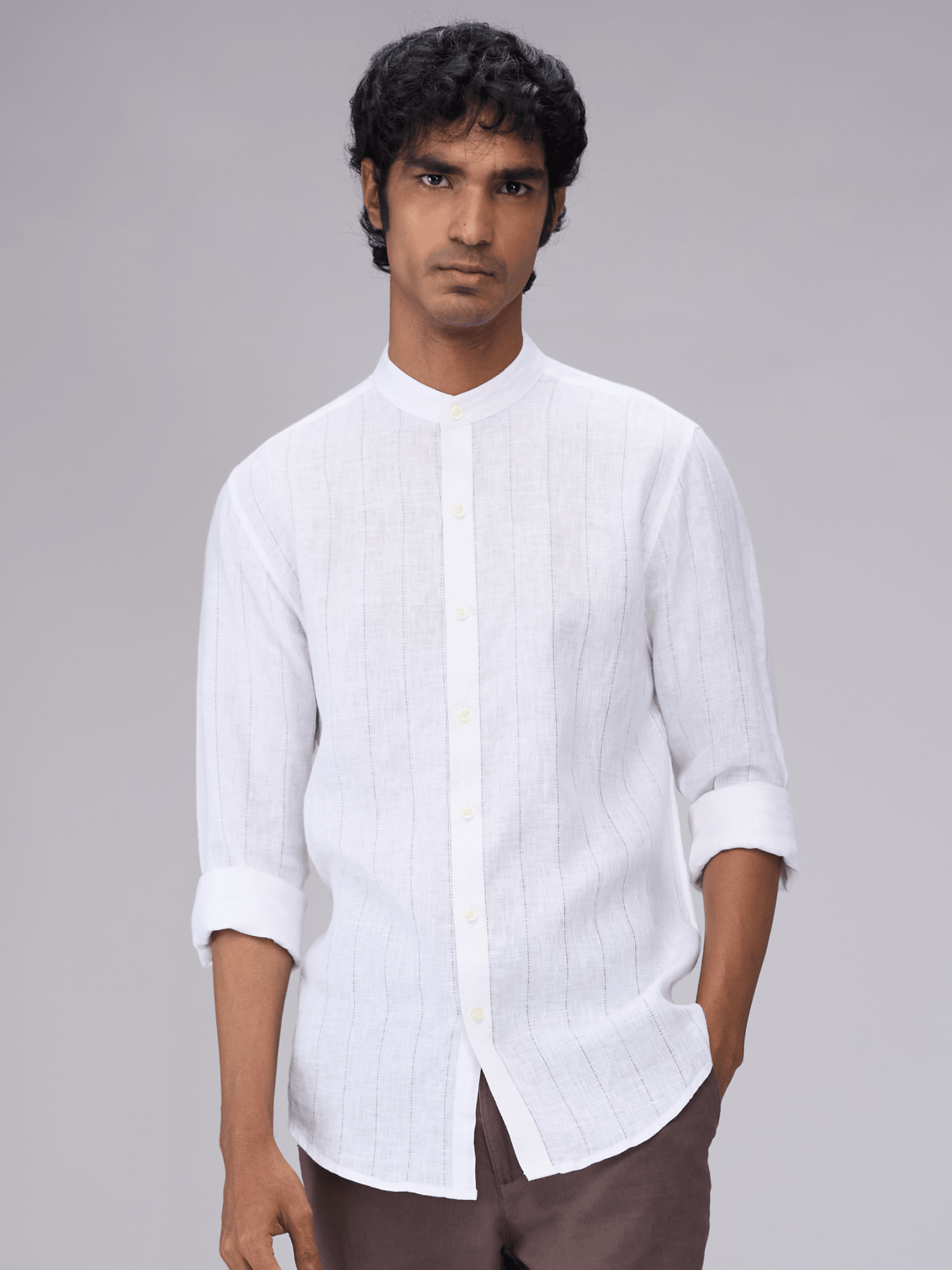 Snow 100% Pure Linen Stripe - Bhrata