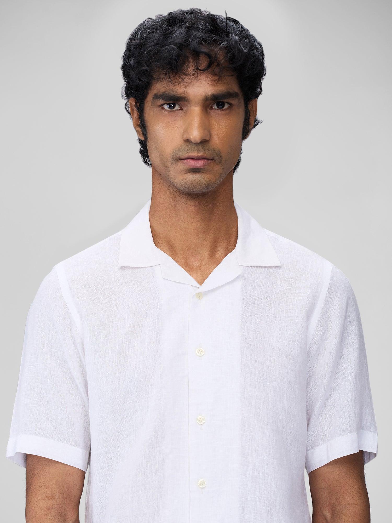 White 100% Pure Linen Cuban - Bhrata