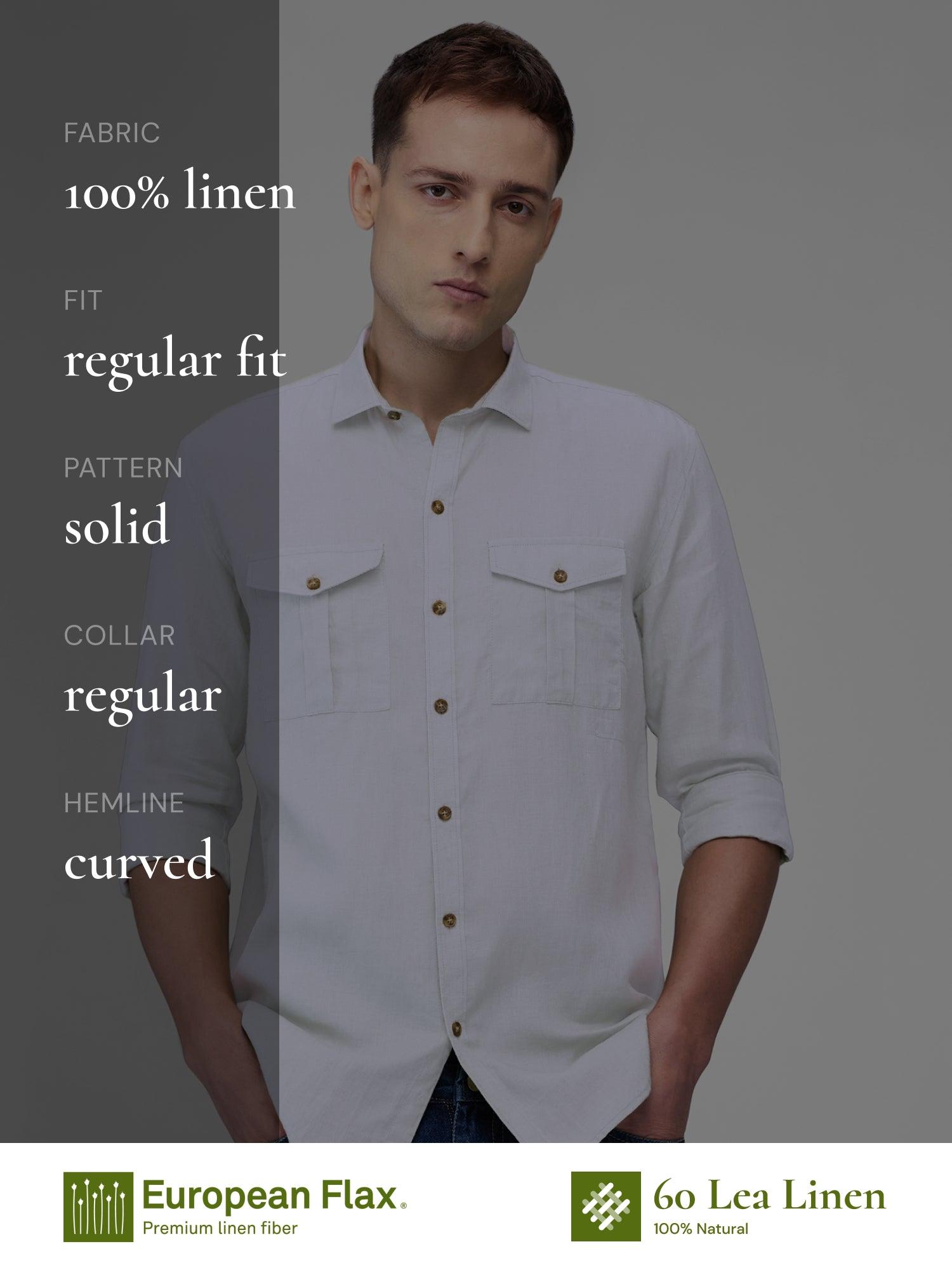 White 100% Pure Linen Safari - Bhrata