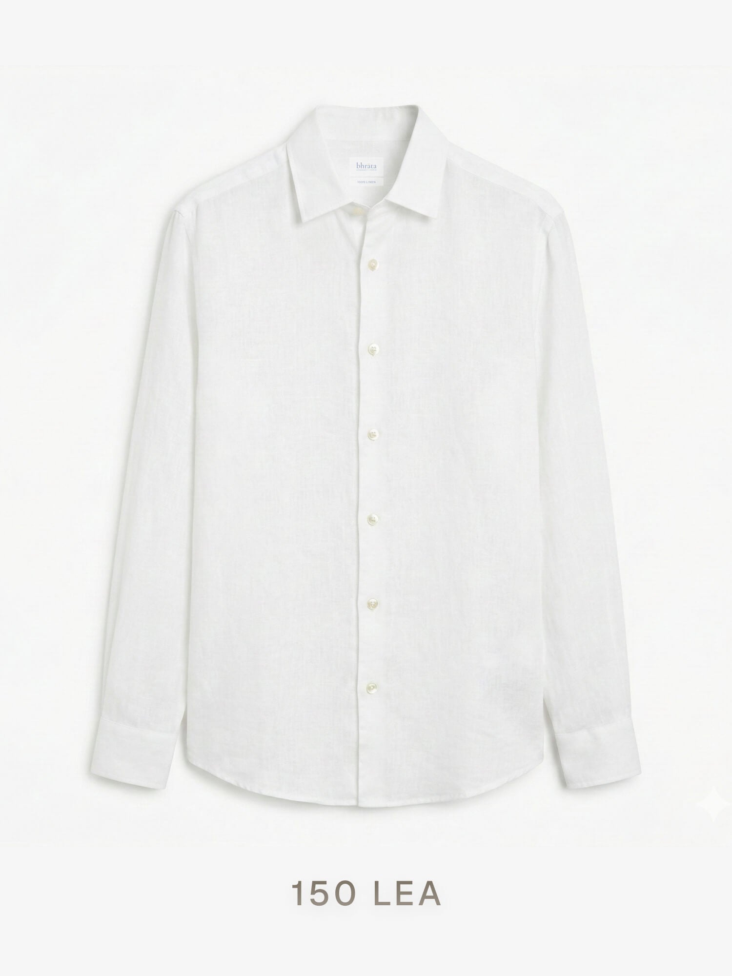 Epitome | 150 Lea Pure Linen Full Sleeve White Shirt [Custom Made]