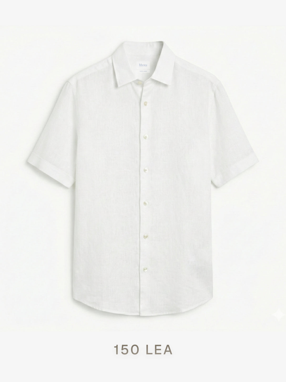 Epitome | 150 Lea Pure Linen Half Sleeve White Shirt [Custom Made]