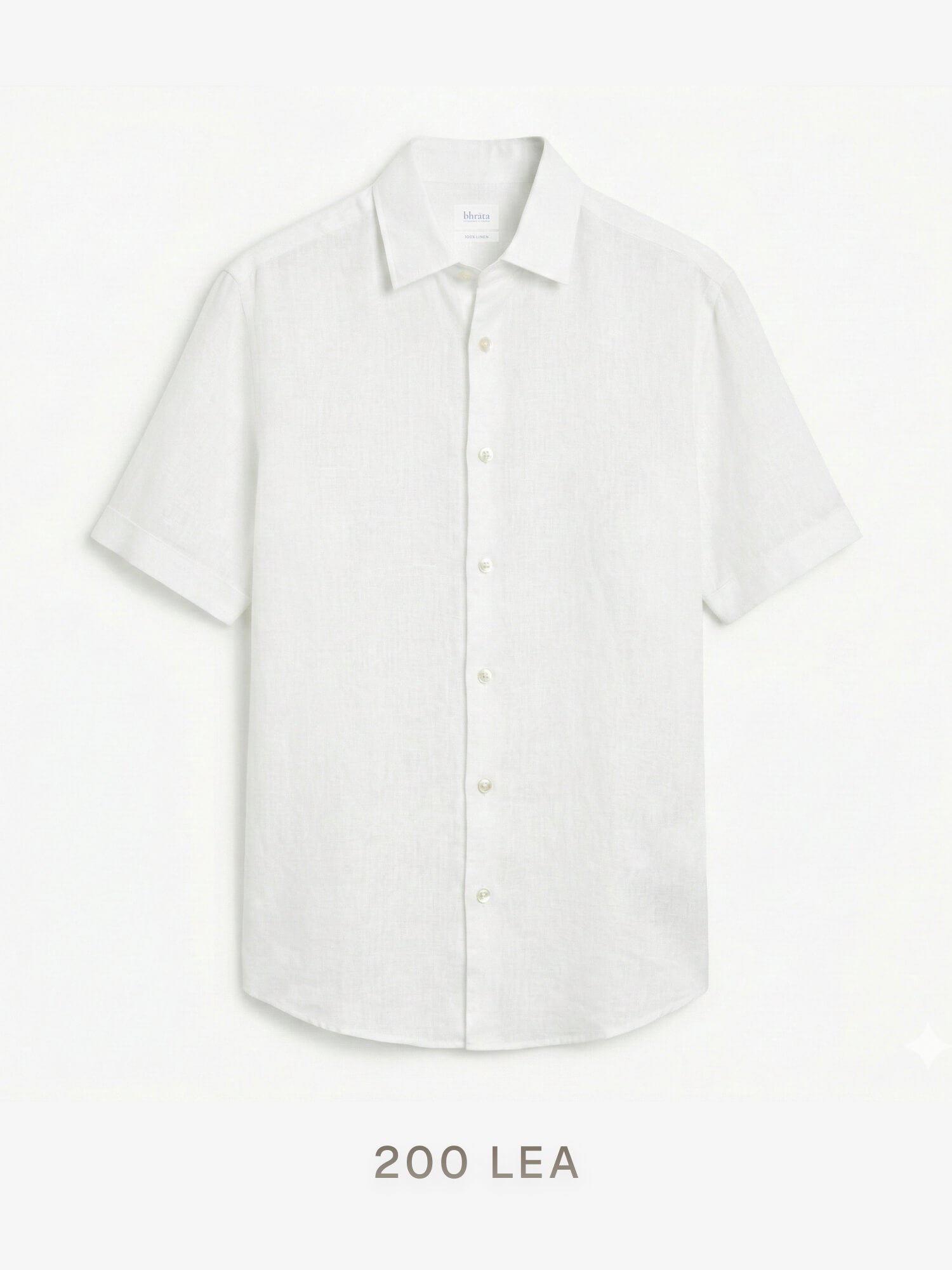 Epitome | 200 Lea Pure Linen Half Sleeve White Shirt [Custom Made]
