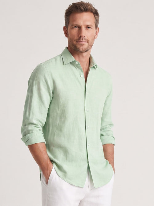 Light Basil 100% Pure Linen Shirt