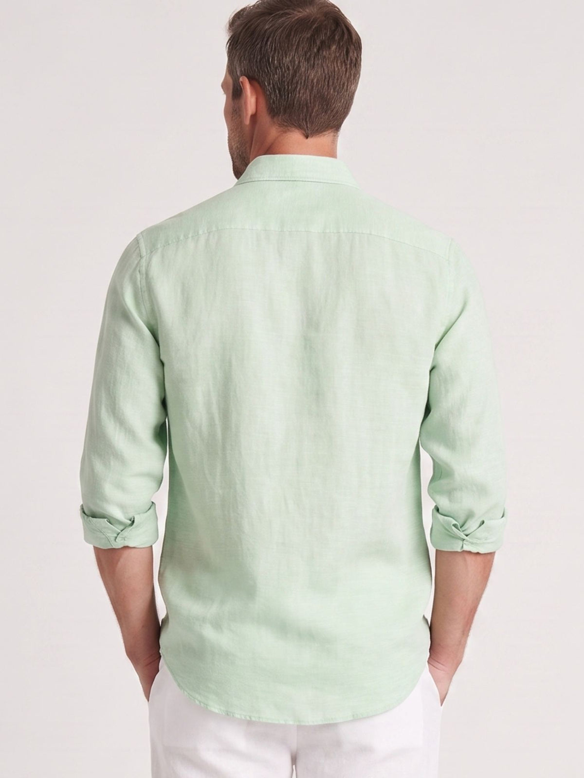 Light Basil 100% Pure Linen Shirt