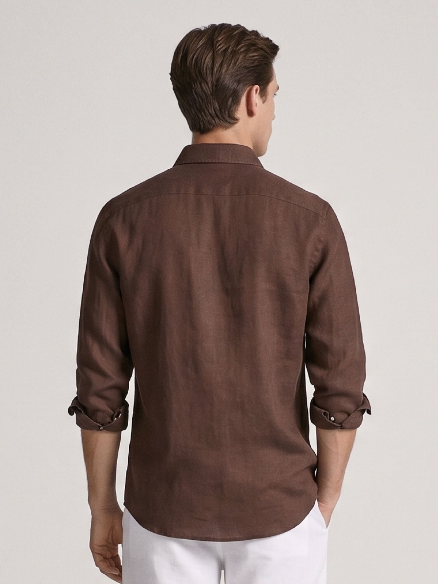 Walnut Brown 100% Pure Linen Shirt