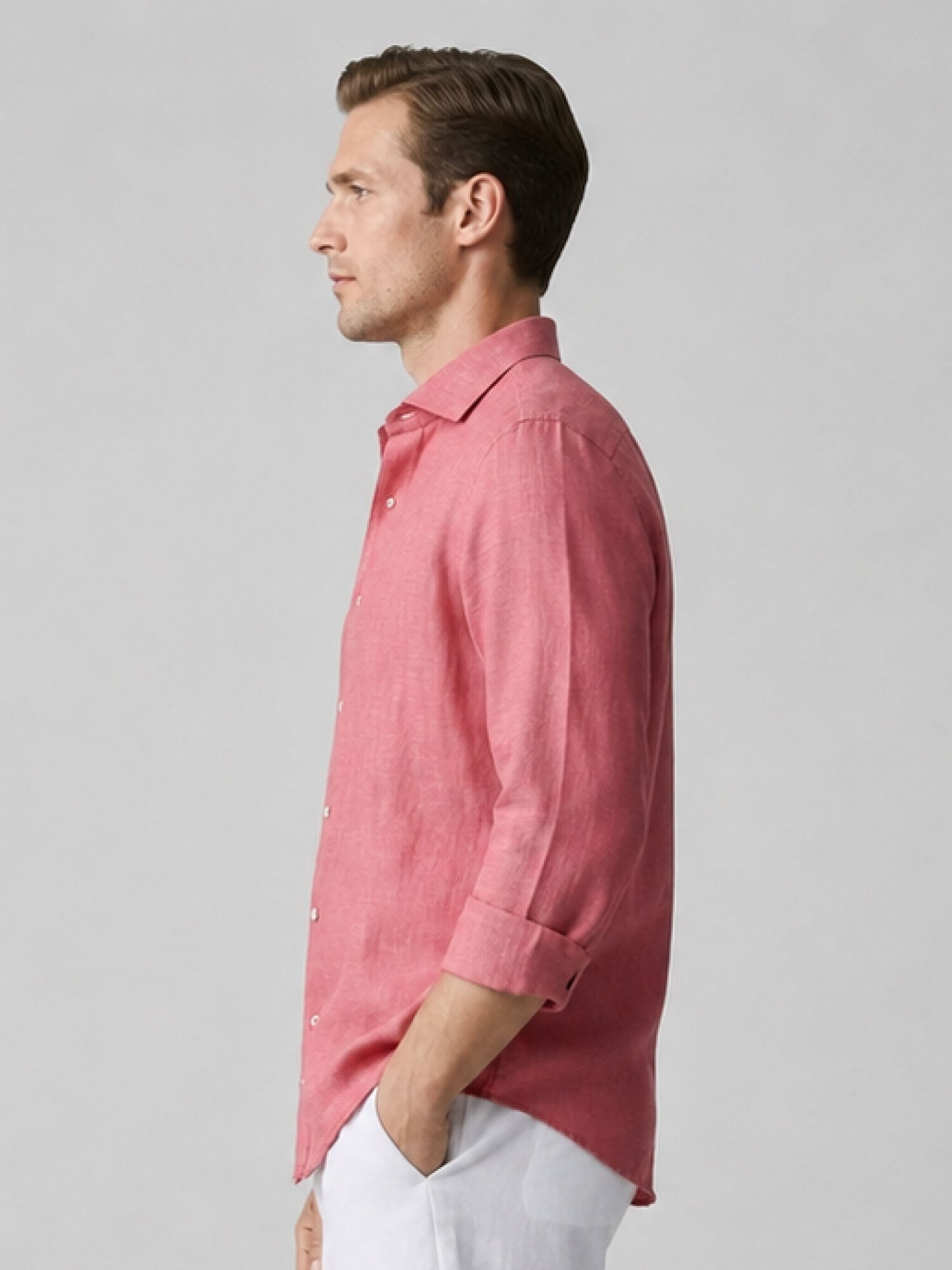 Terracotta Red 100% Pure Linen Shirt