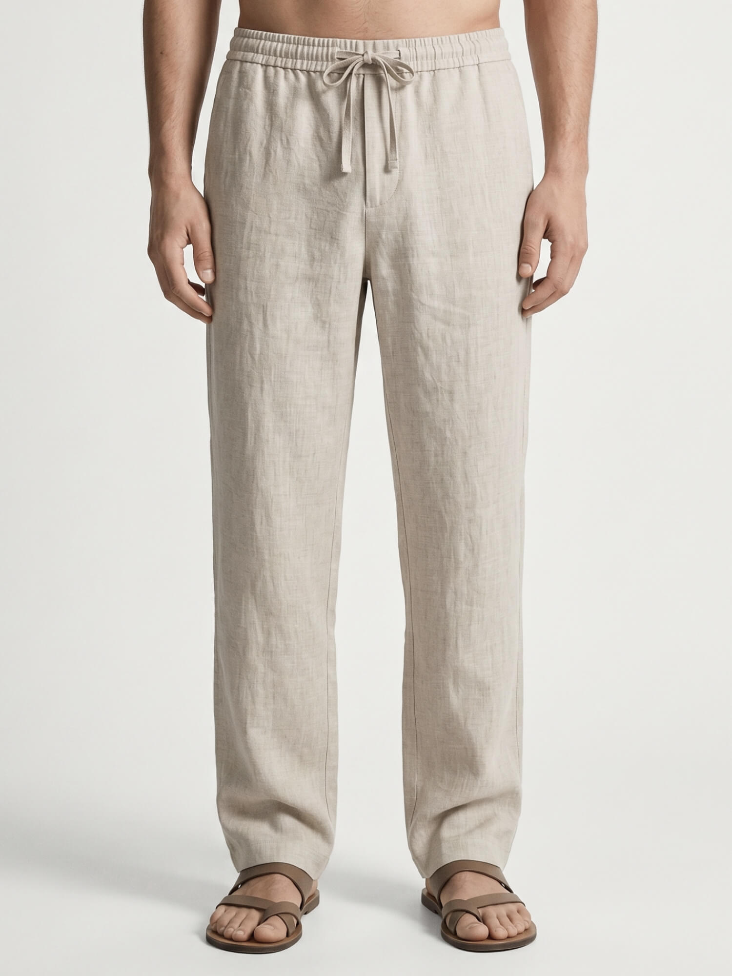 Natural Sand 100% Pure Linen Everyday Pants
