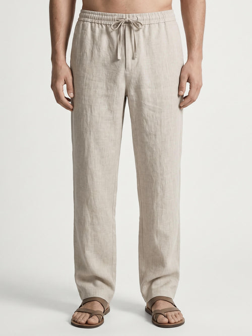Natural Sand 100% Pure Linen Everyday Pants