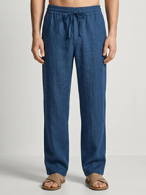 Galaxy Blue 100% Pure Linen Everyday Pants