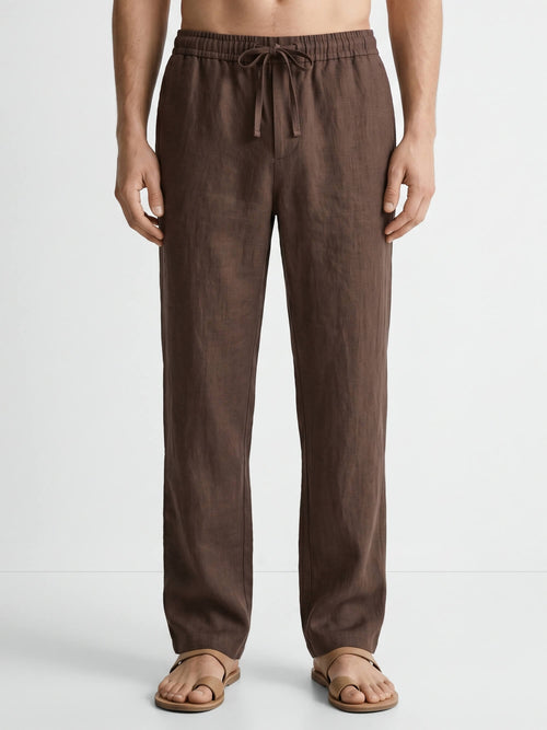 Cocoa Brown 100% Pure Linen Everyday Pants
