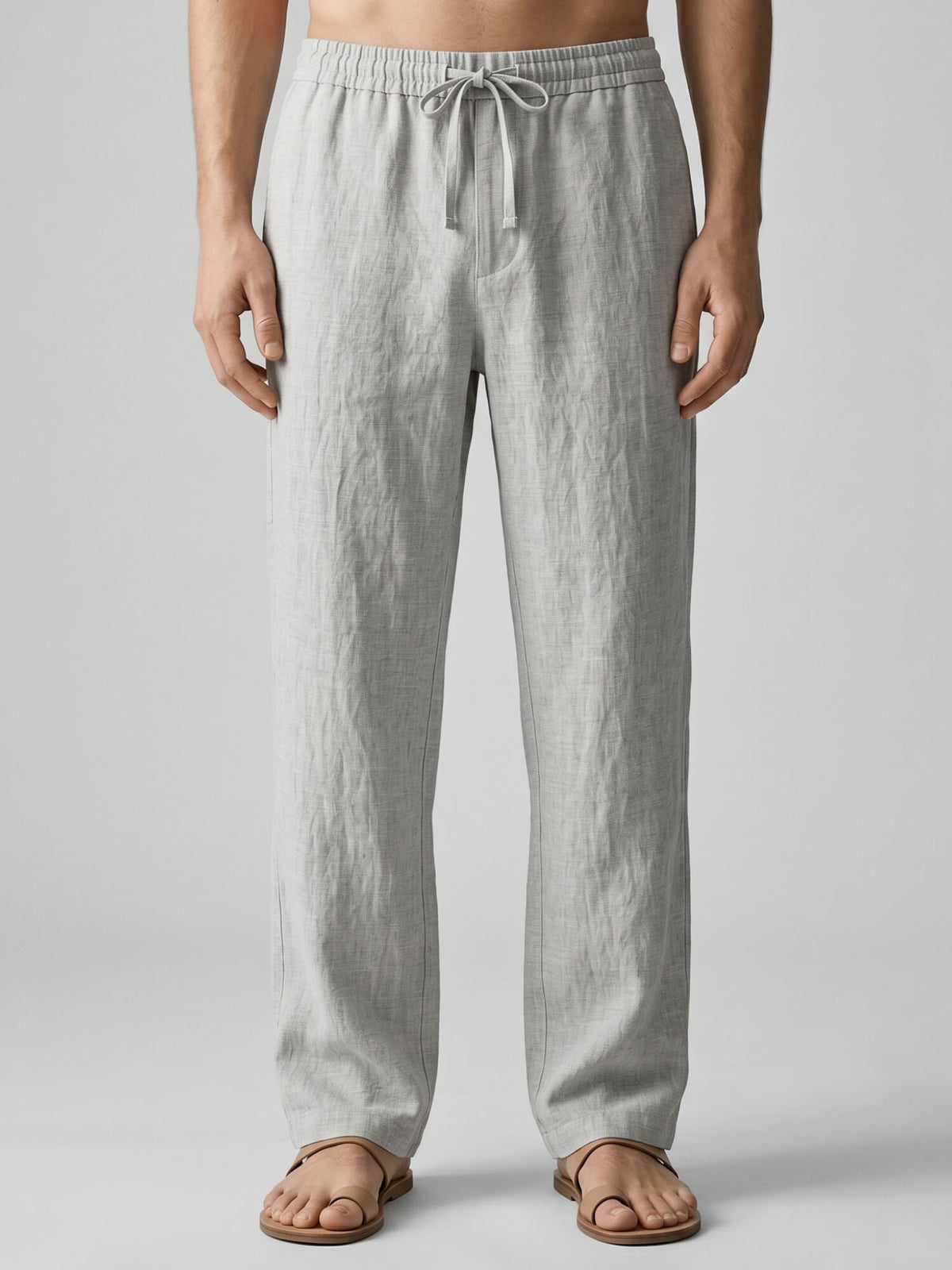 Stone Grey 100% Pure Linen Everyday Pants