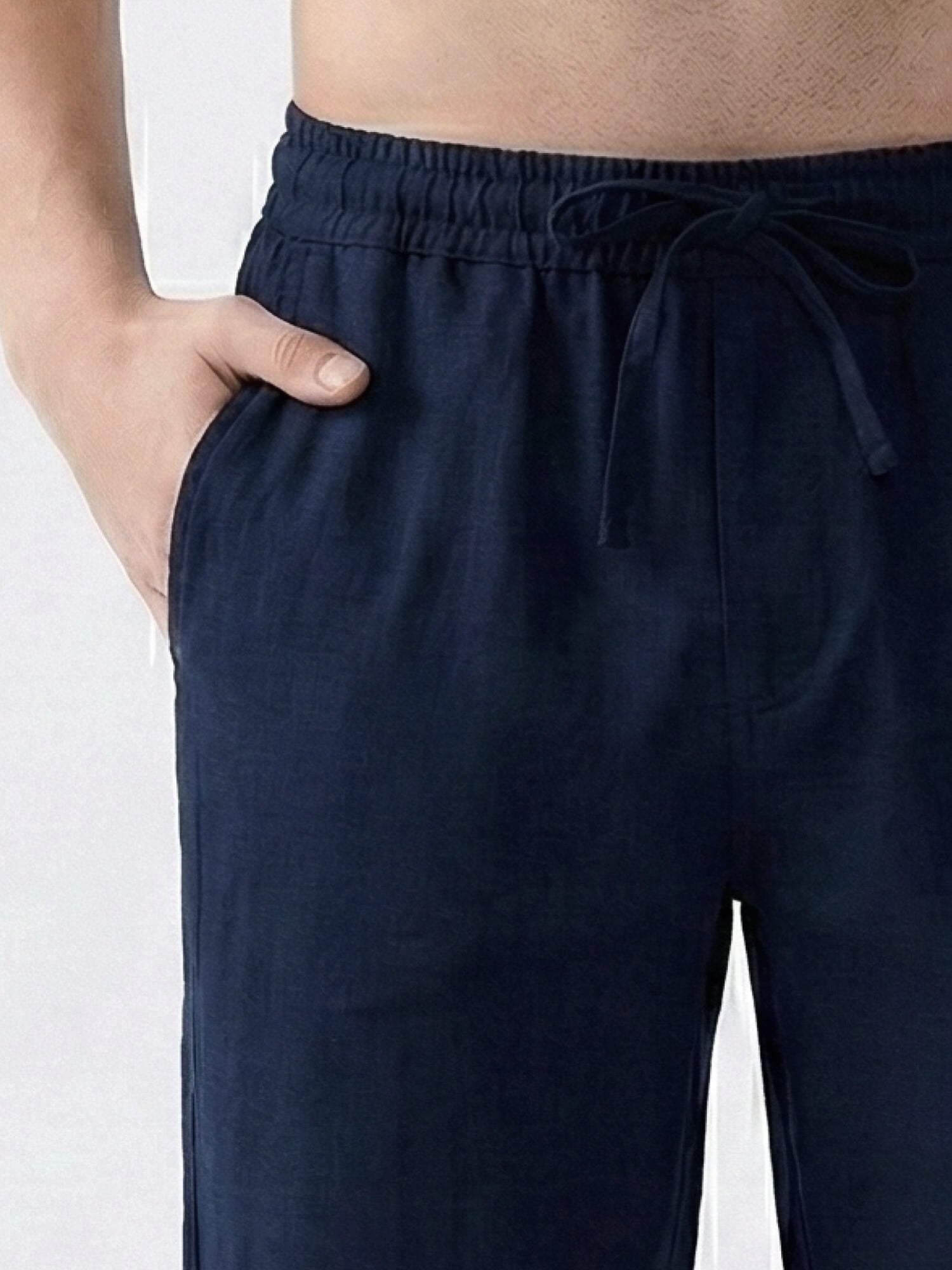 Navy 100% Pure Linen Everyday Pants