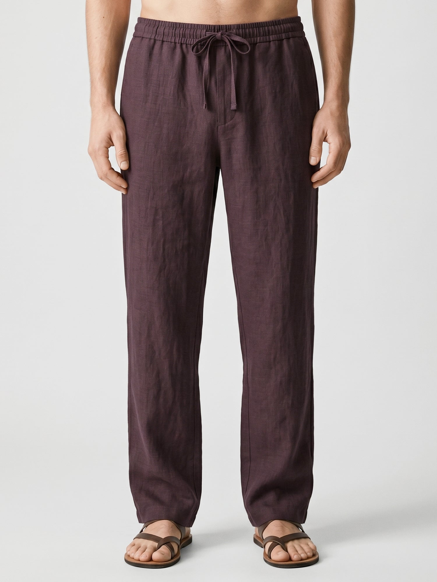 Deep Plum 100% Pure Linen Everyday Pants