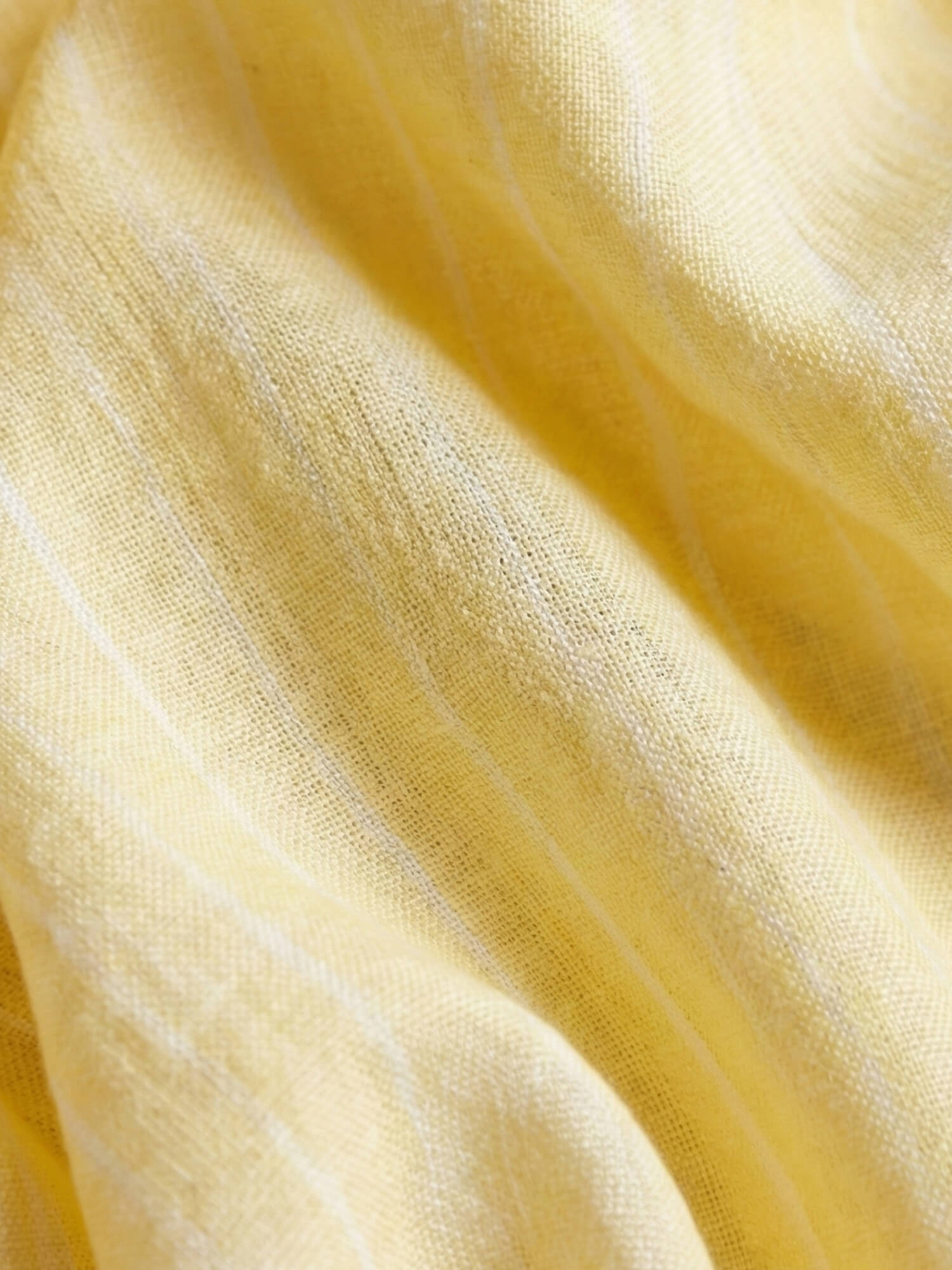 Sunlit Yellow Luxe Striped 100% Pure Linen