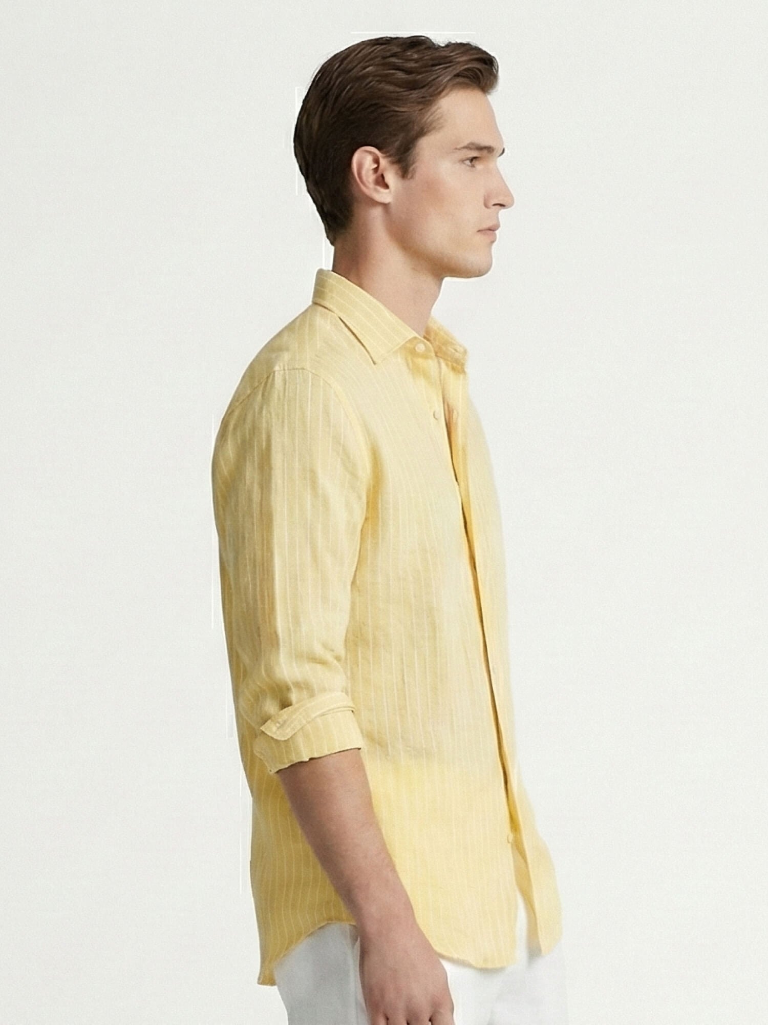 Sunlit Yellow Luxe Striped 100% Pure Linen