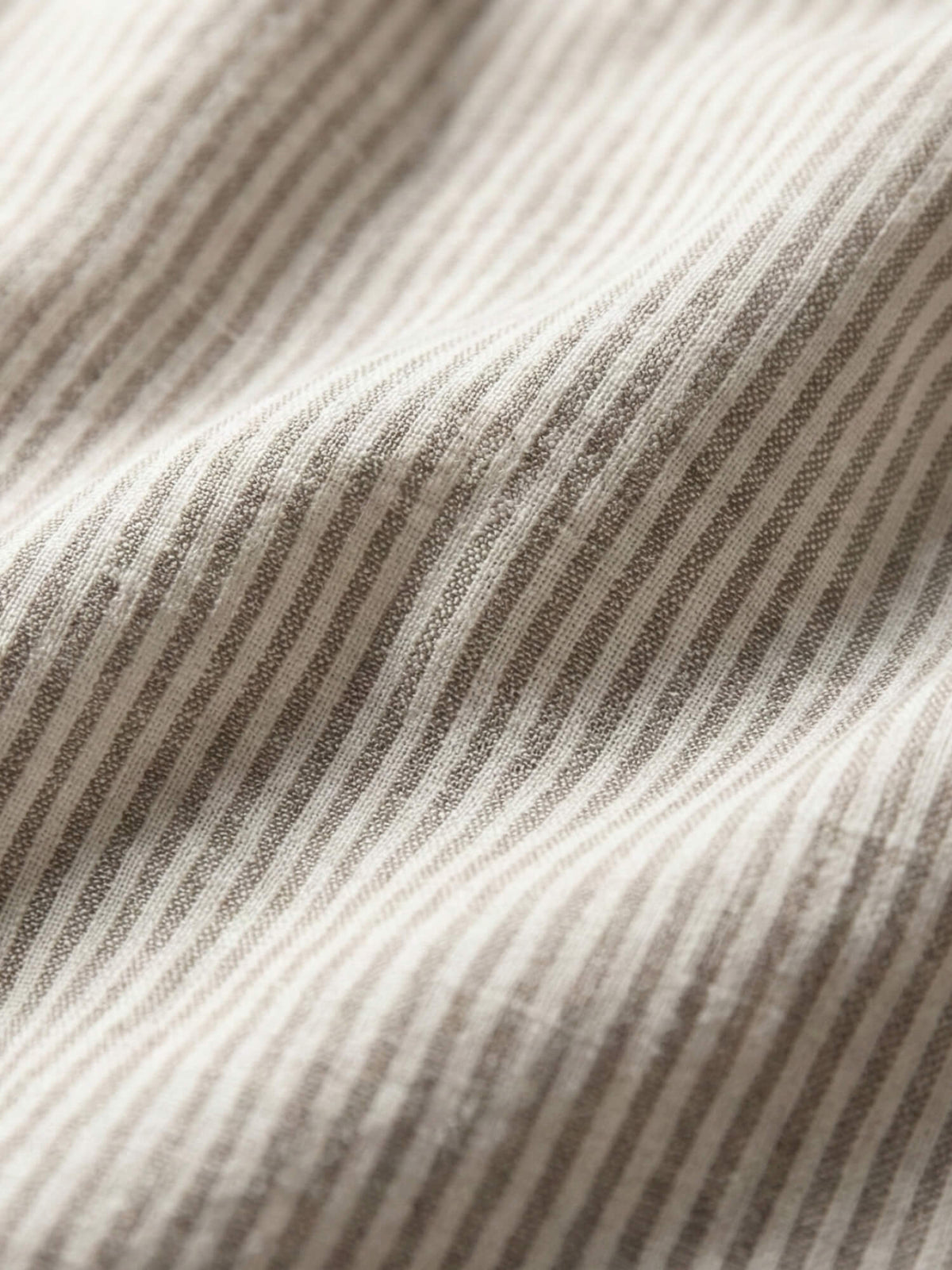 Brown Pinstripes 100% Pure Linen Short Kurta