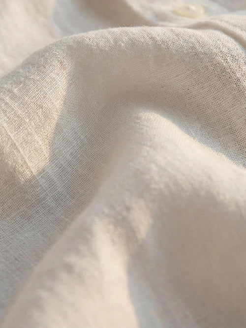White Mandarin 100% Pure Linen