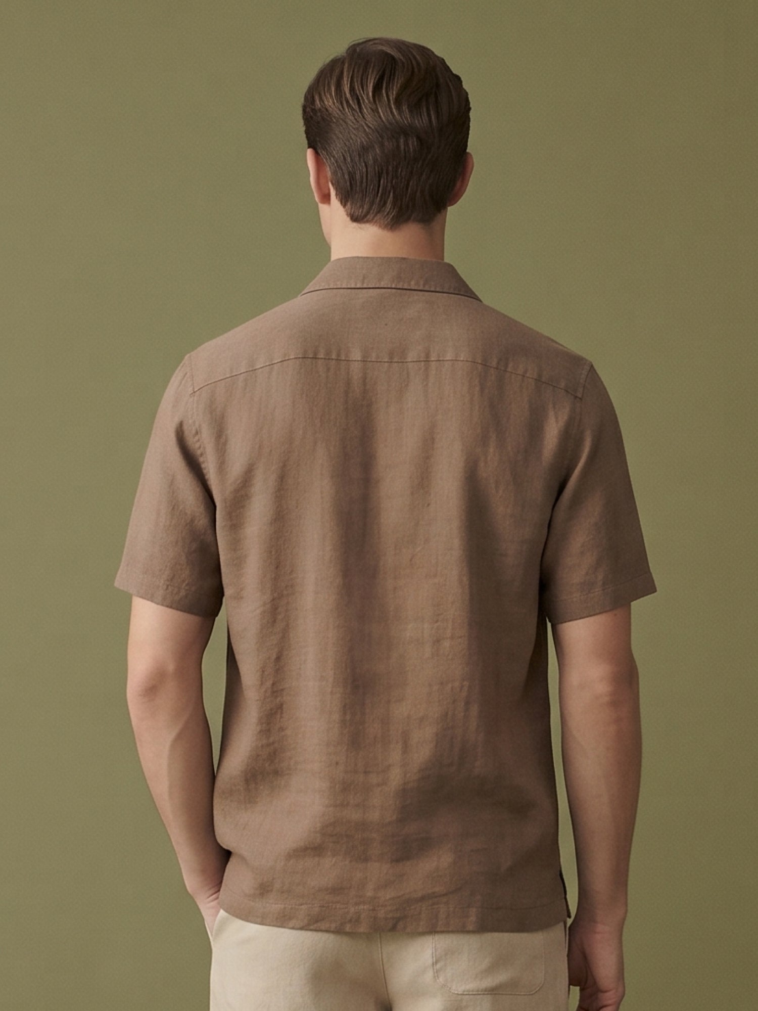 Earth Brown Polo 100% Pure Linen
