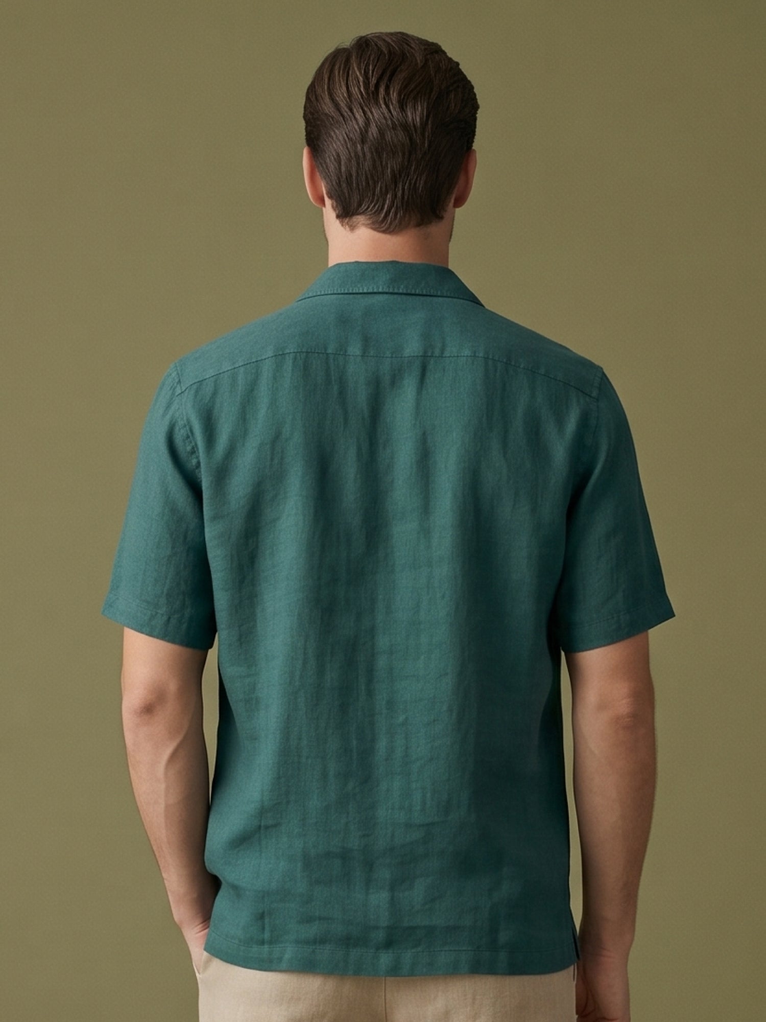 Forest Teal Polo 100% Pure Linen