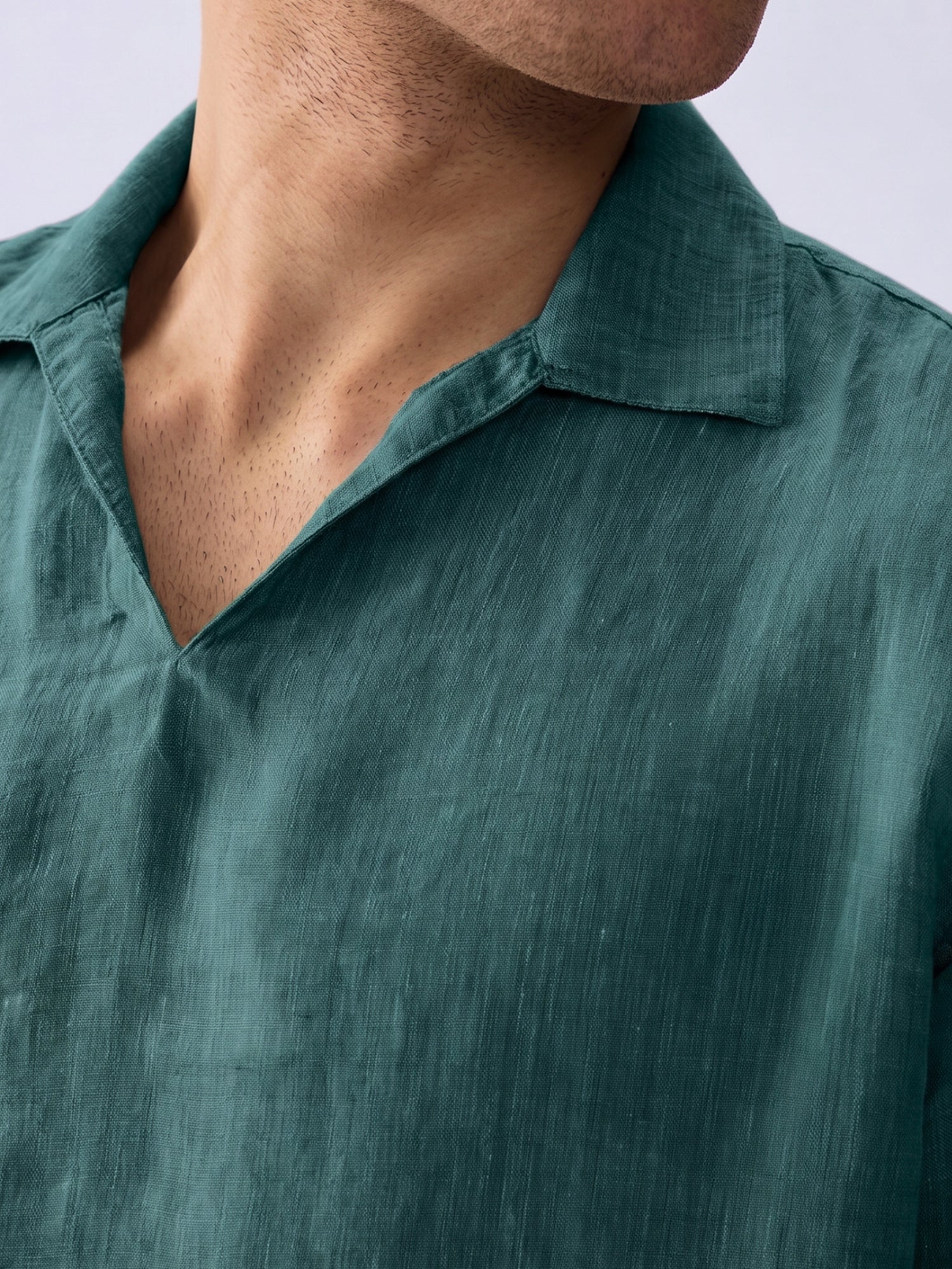 Forest Teal Polo 100% Pure Linen