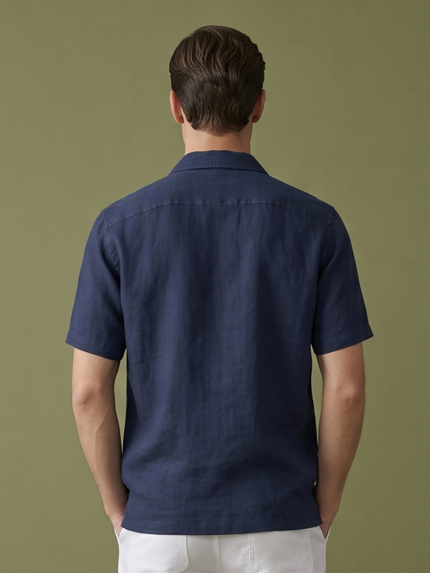 Navy Polo 100% Pure Linen