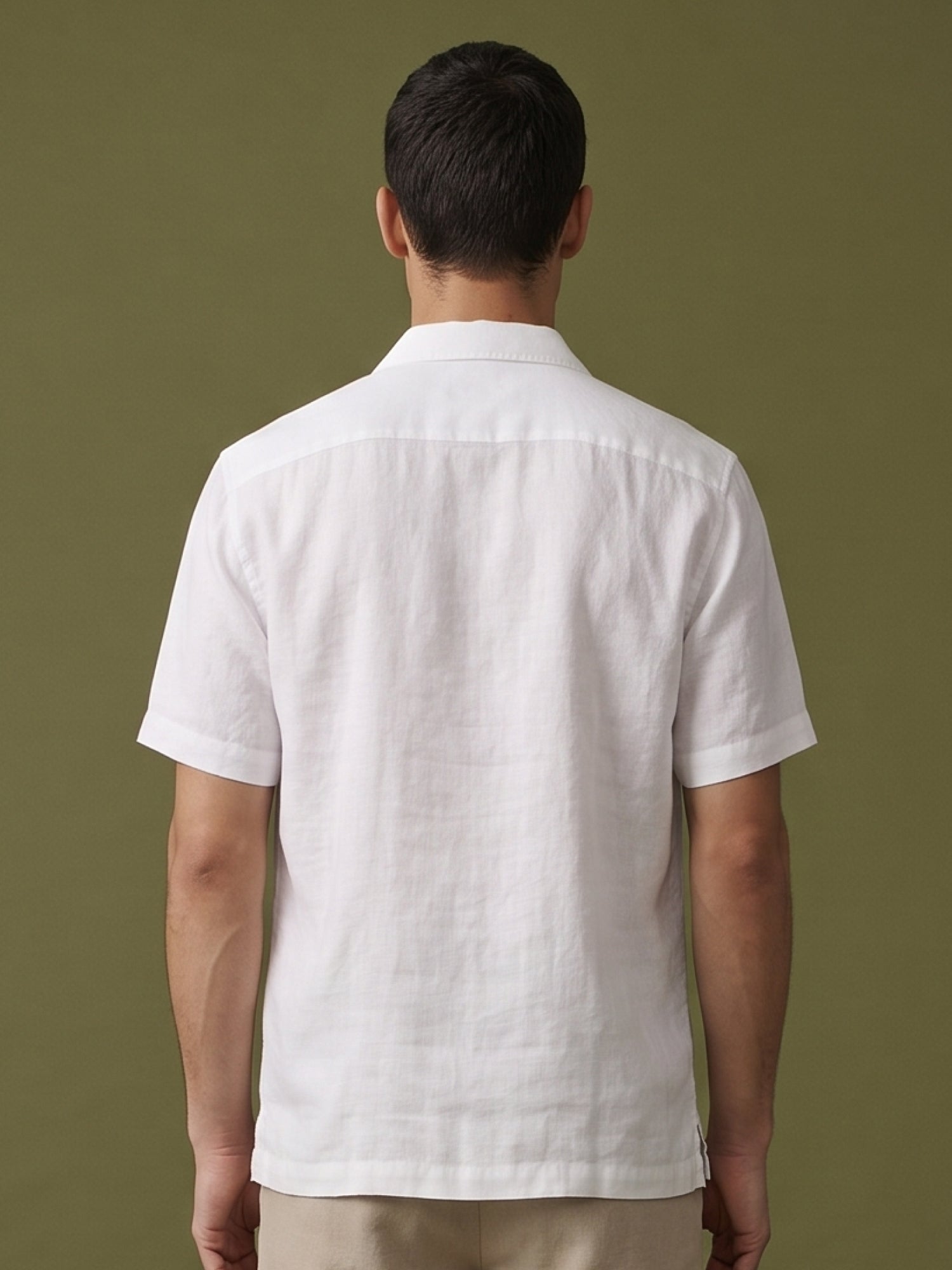White Polo 100% Pure Linen