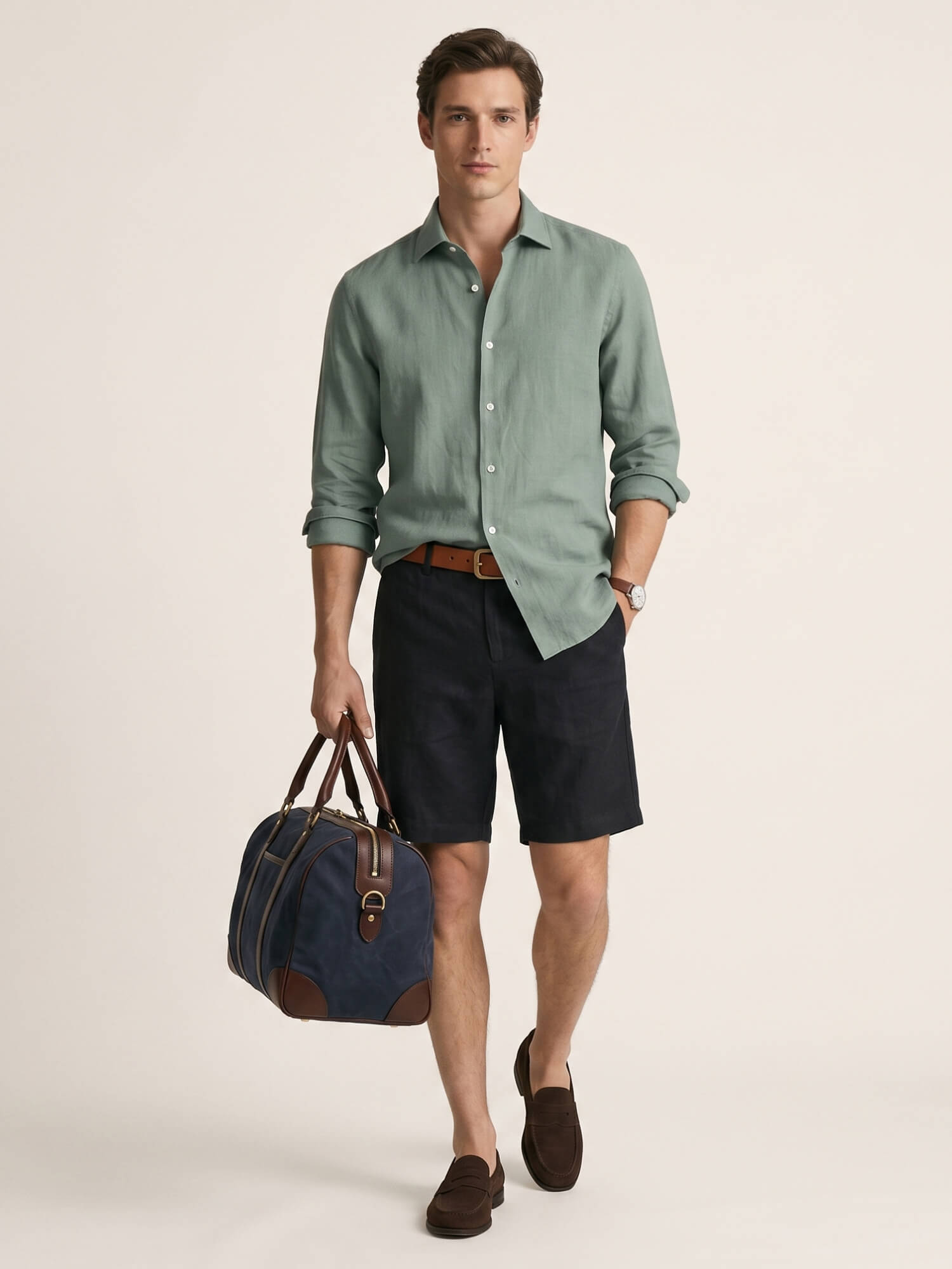 Black 100% Pure Linen Everyday Shorts