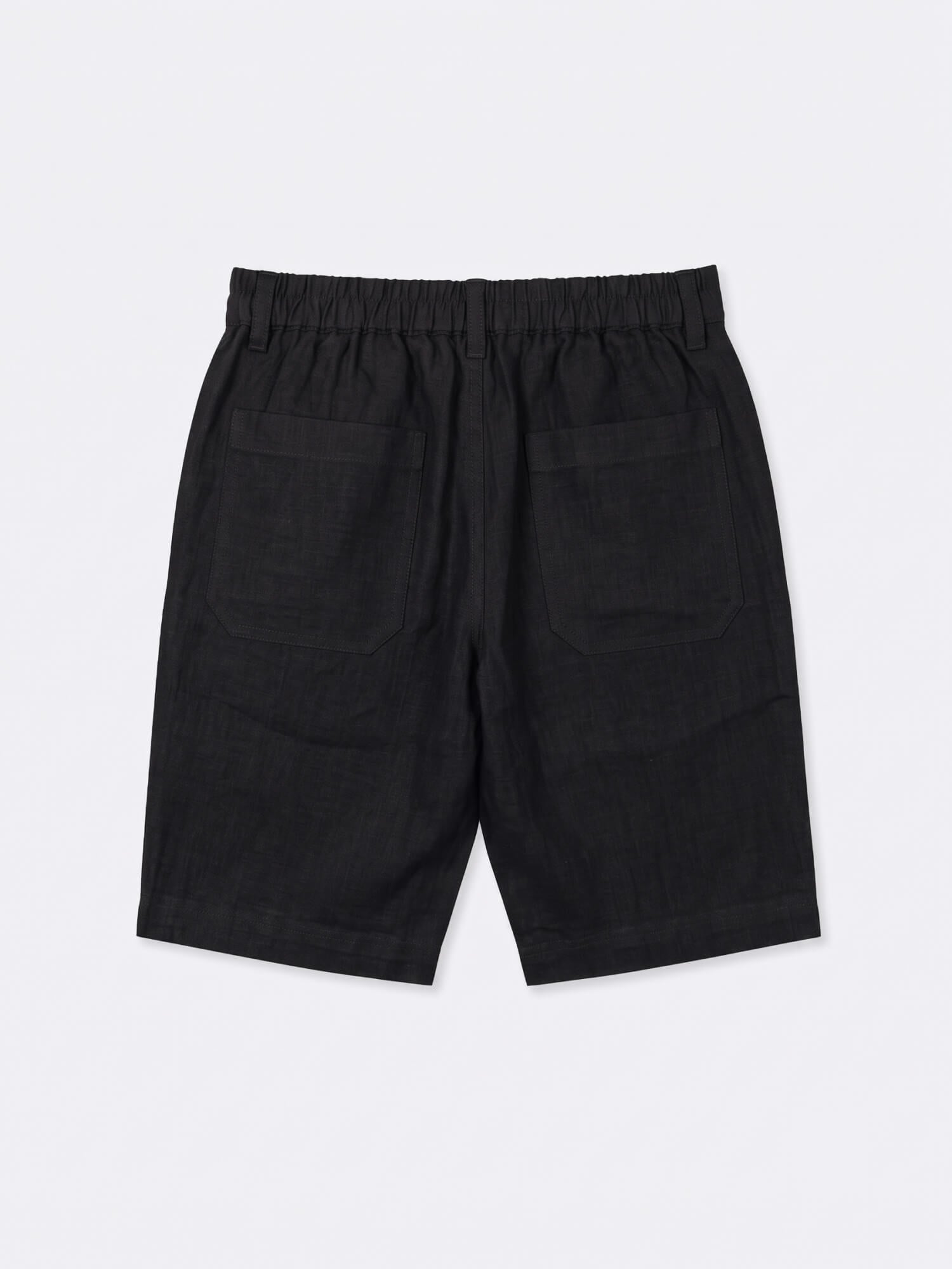 Black 100% Pure Linen Everyday Shorts