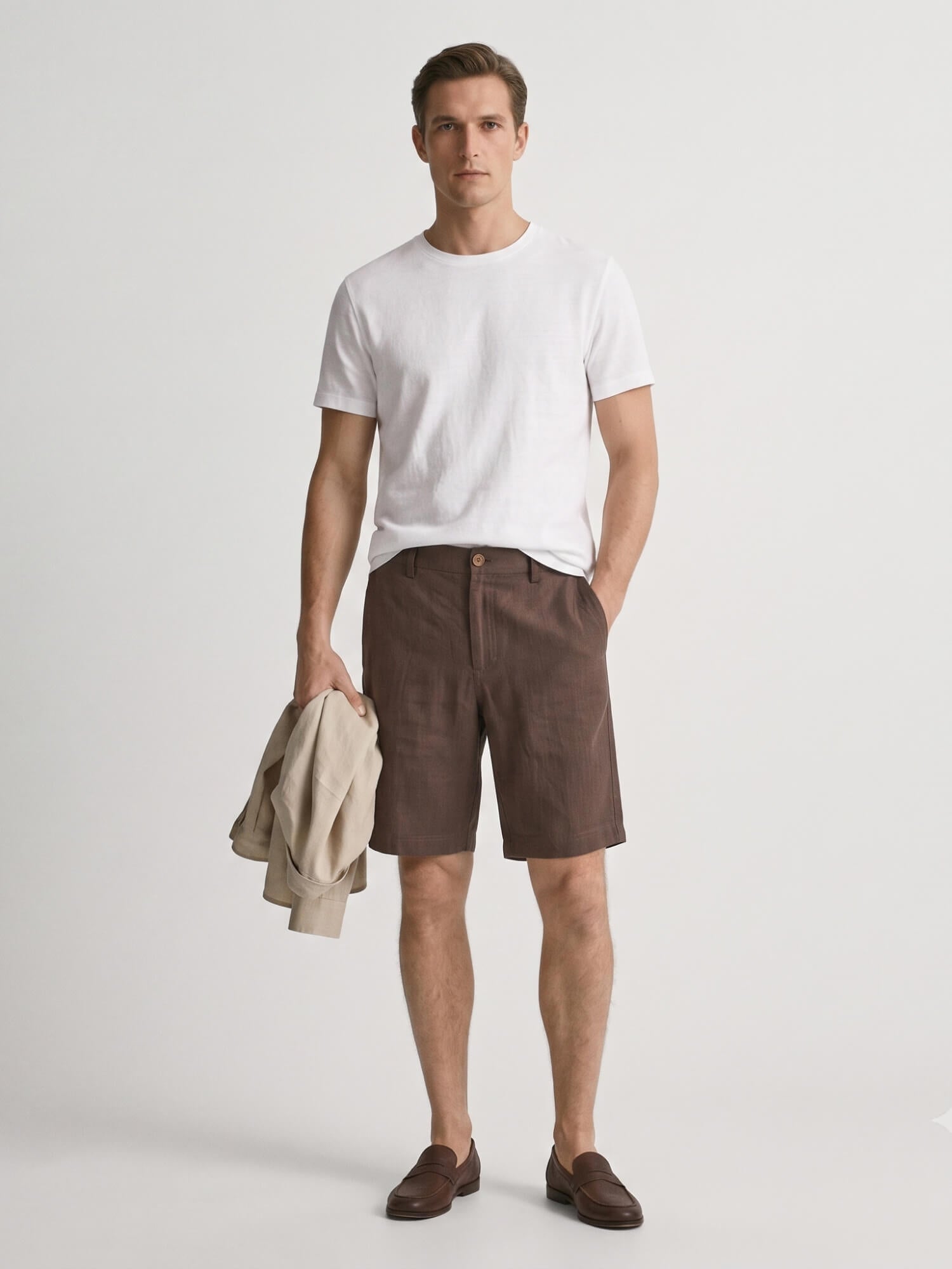 Cocoa Brown 100% Pure Linen Everyday Shorts