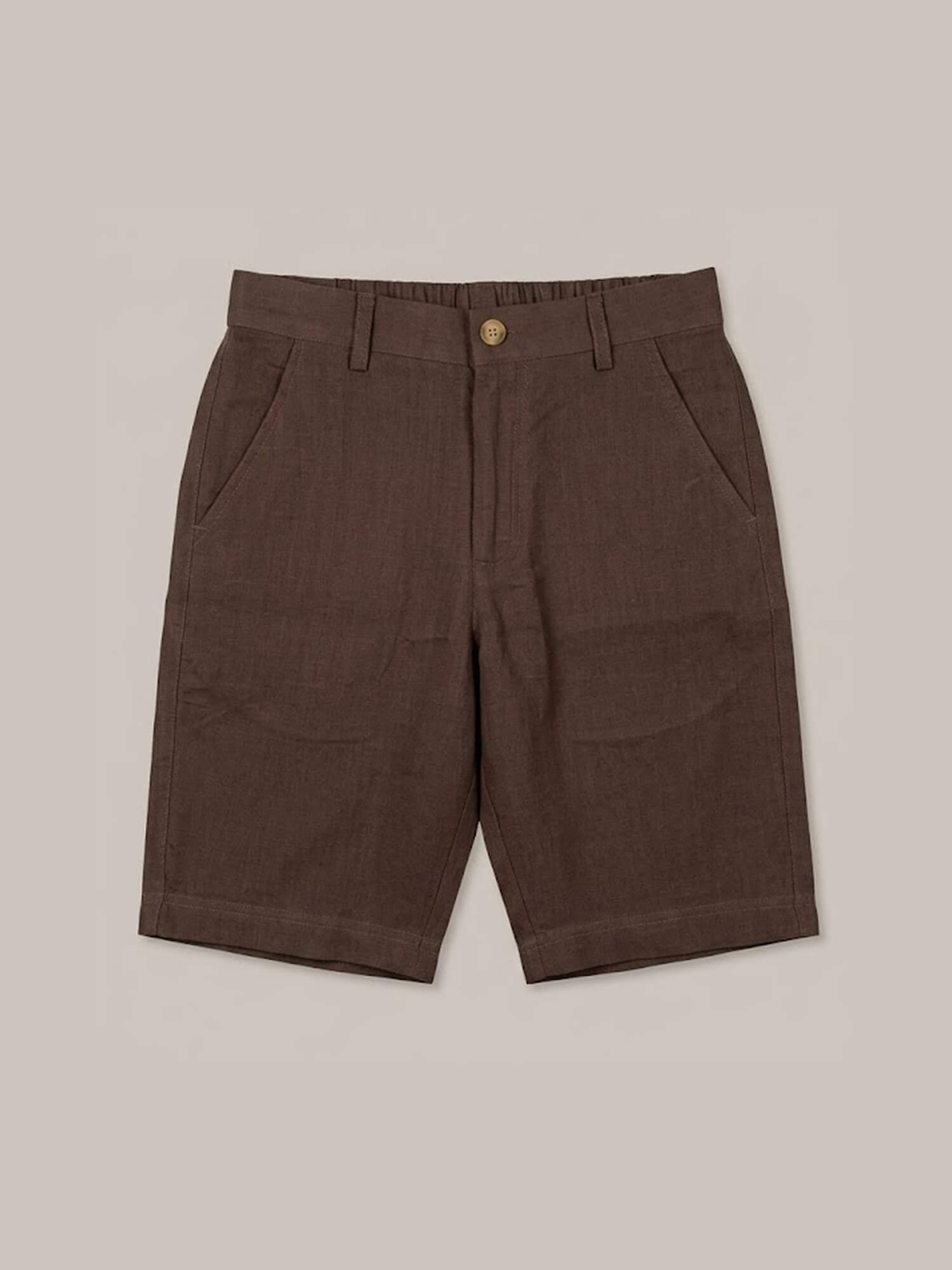 Cocoa Brown 100% Pure Linen Everyday Shorts