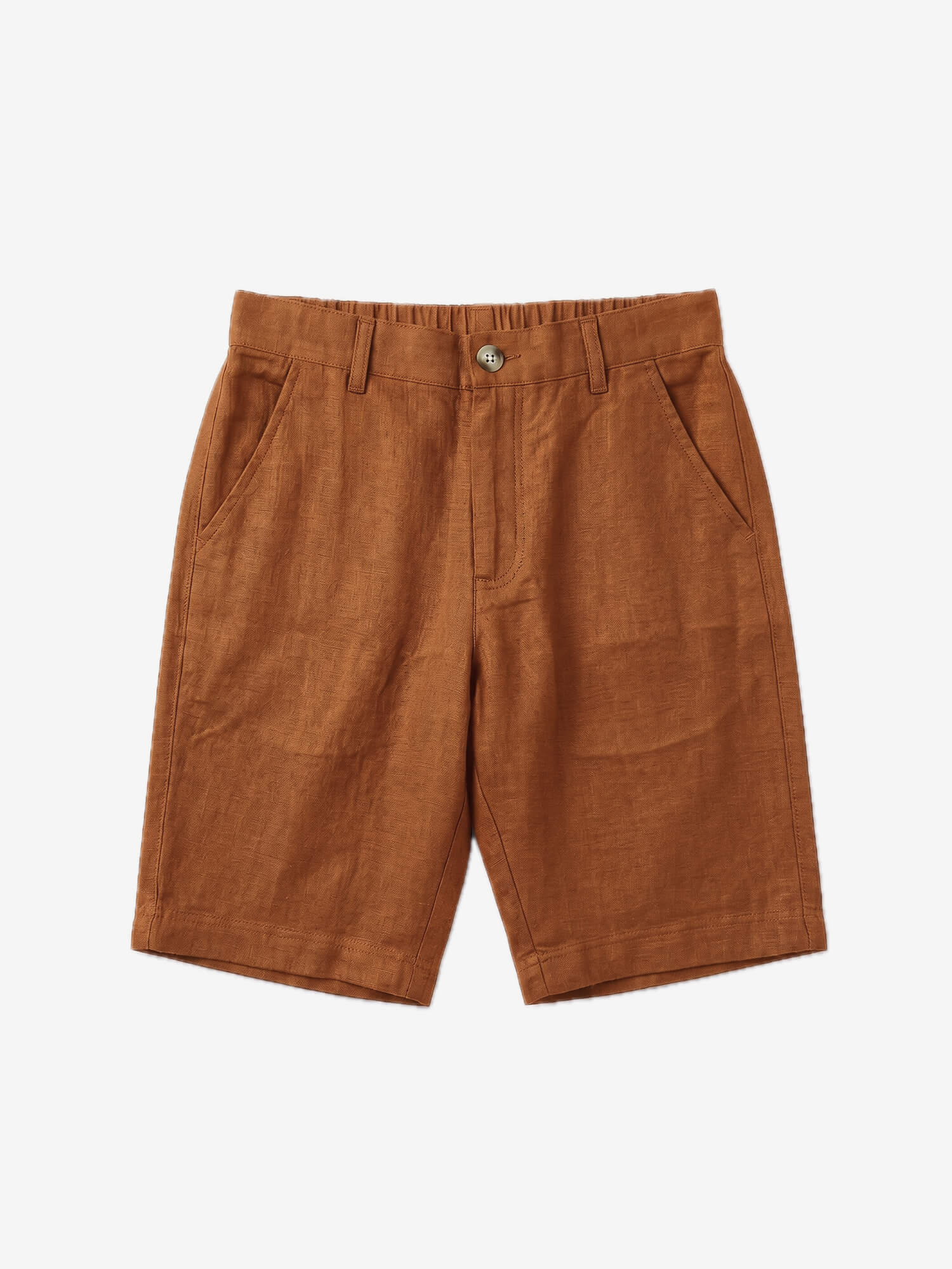 Amber Orange 100% Pure Linen Everyday Shorts