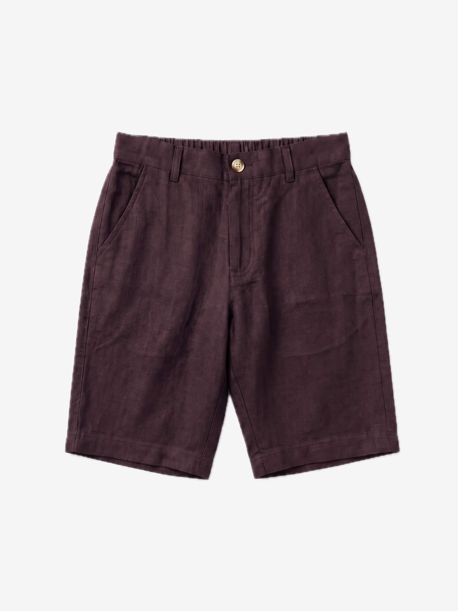 Deep Plum 100% Pure Linen Everyday Shorts