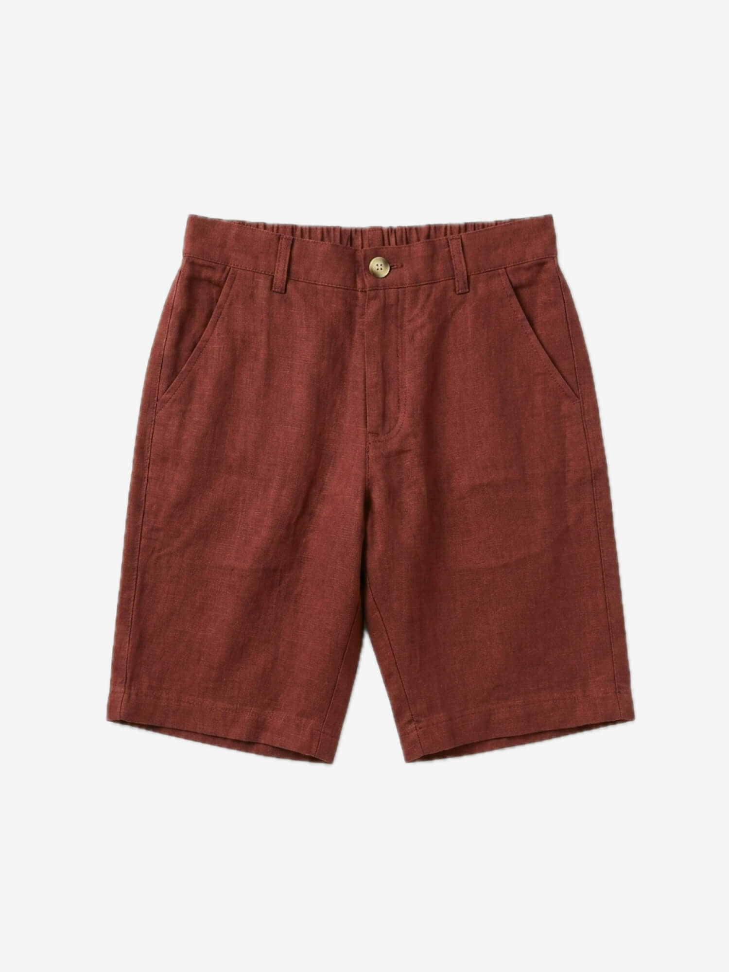 Brick Red 100% Pure Linen Everyday Shorts