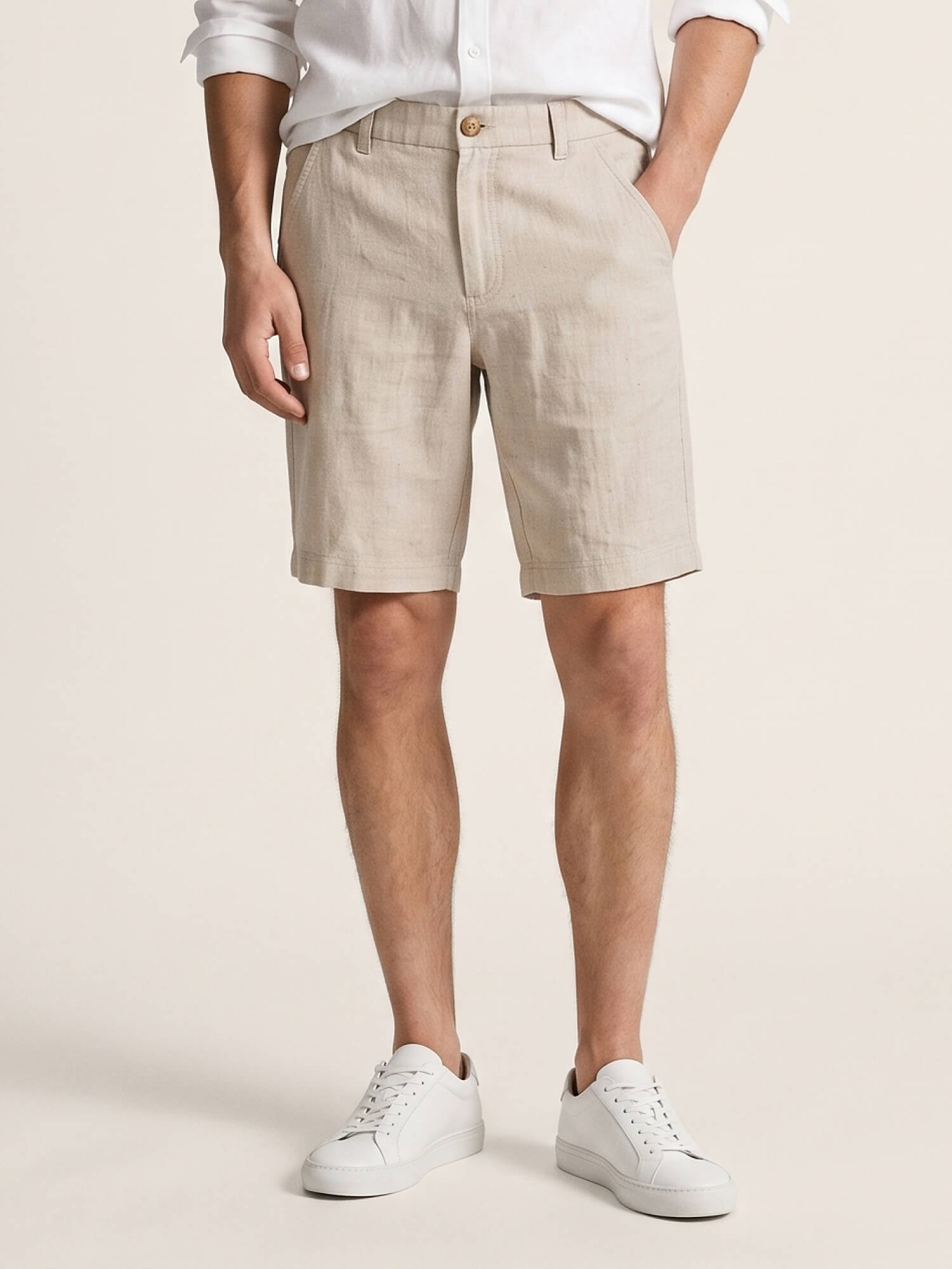 Natural Sand 100% Pure Linen Everyday Shorts