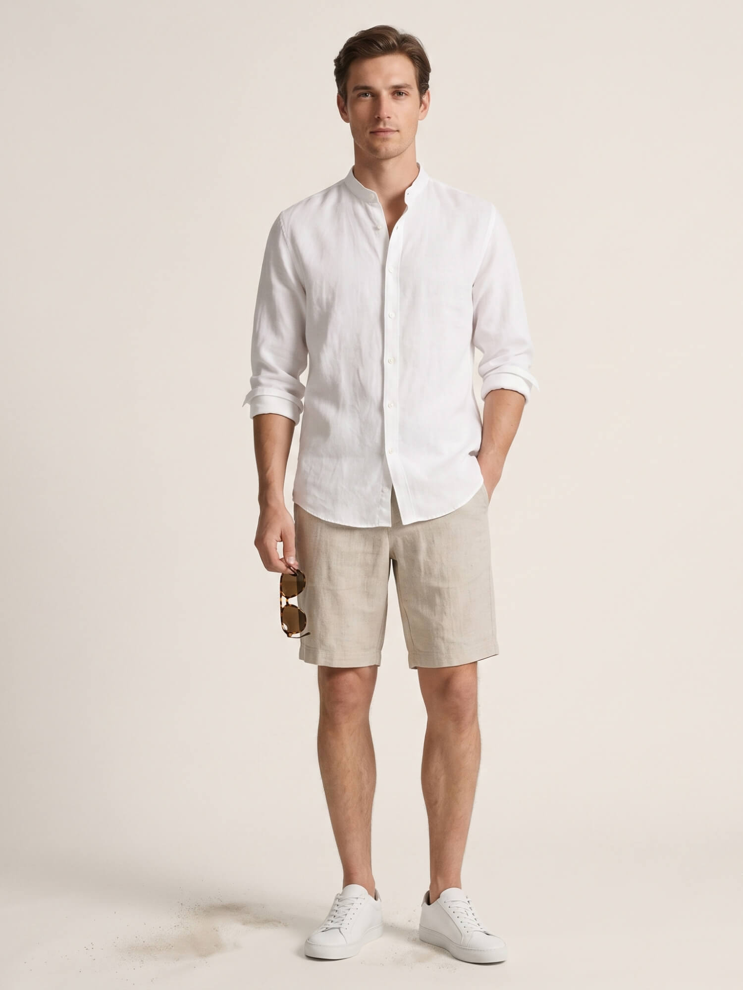 Natural Sand 100% Pure Linen Everyday Shorts