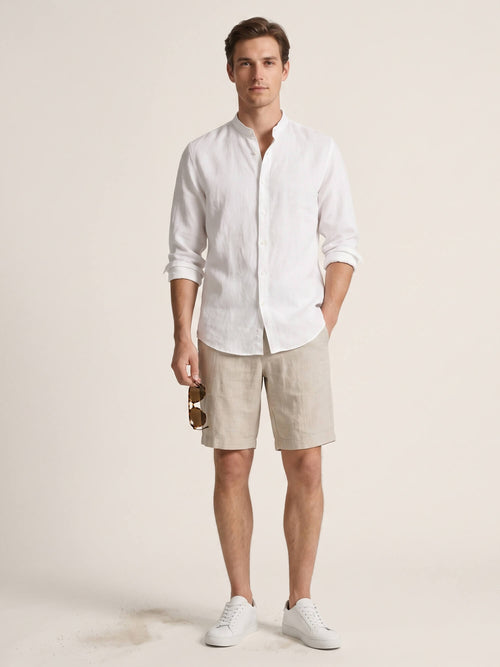 Natural Sand 100% Pure Linen Everyday Shorts