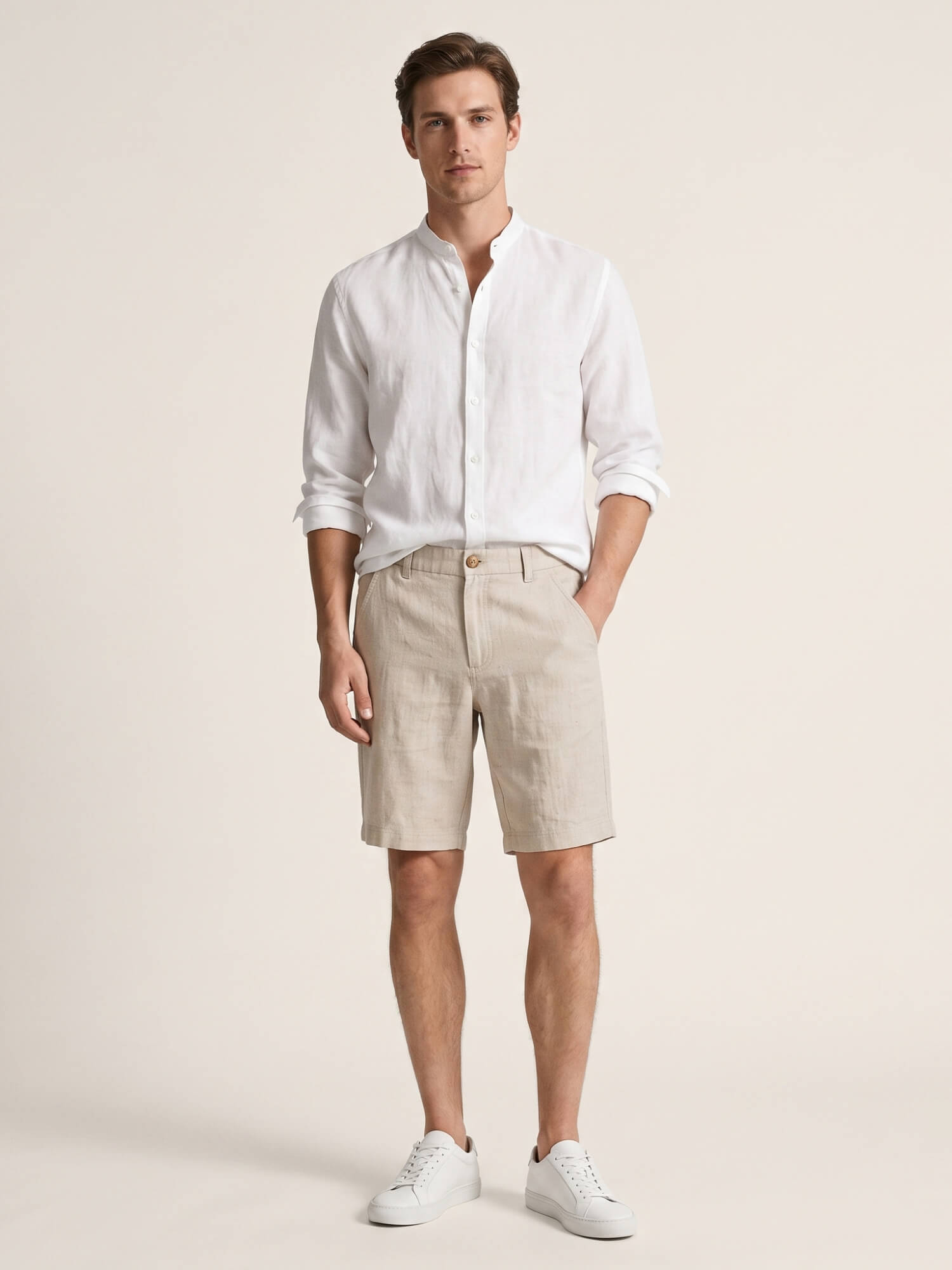 Natural Sand 100% Pure Linen Everyday Shorts