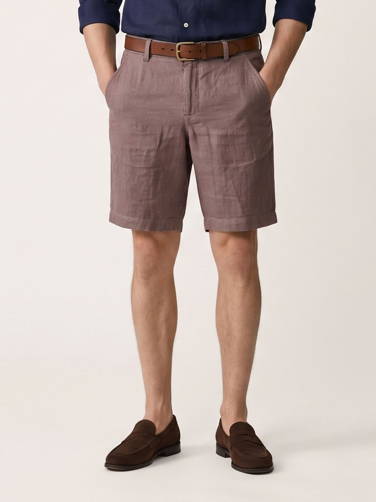 Dusty Taupe 100% Pure Linen Everyday Shorts