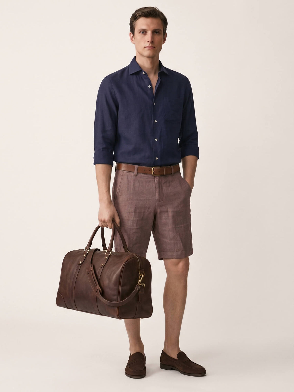 Dusty Taupe 100% Pure Linen Everyday Shorts