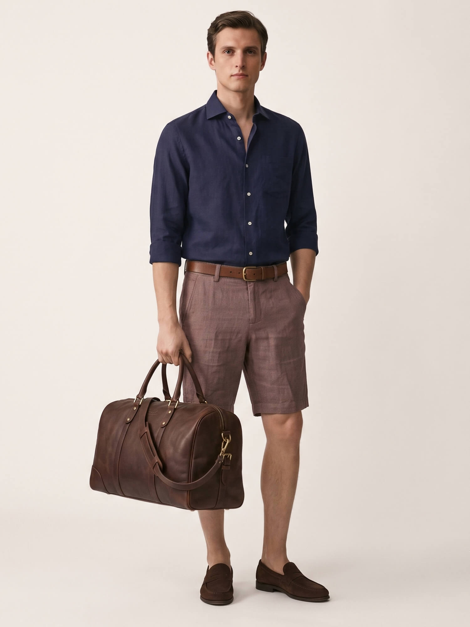 Dusty Taupe 100% Pure Linen Everyday Shorts