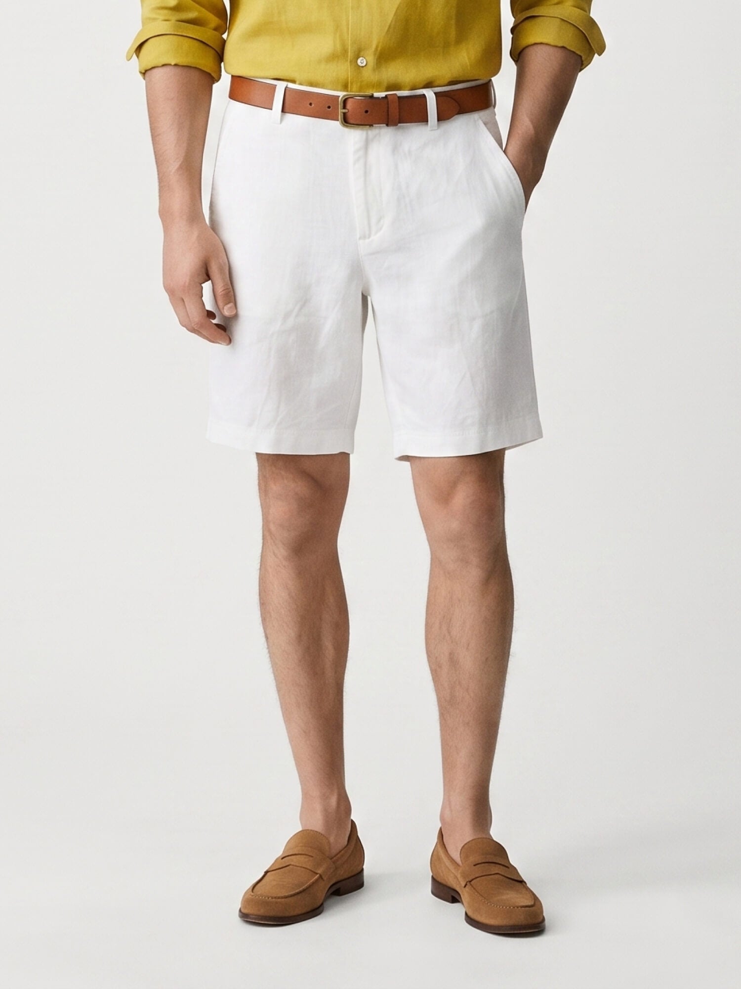 White 100% Pure Linen Everyday Shorts