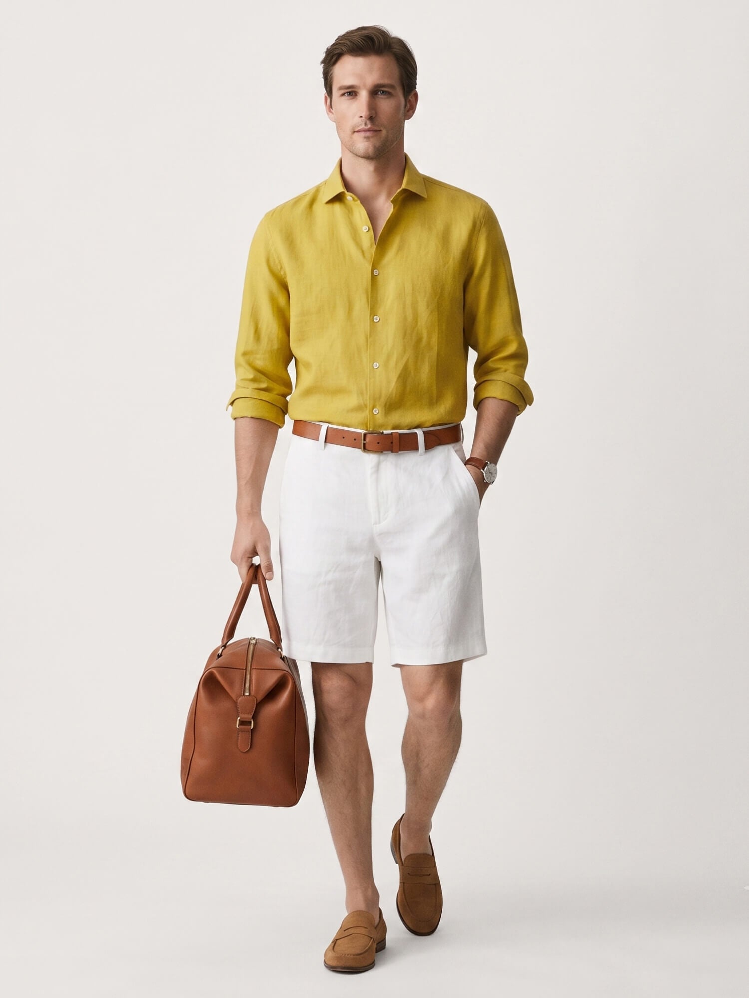 White 100% Pure Linen Everyday Shorts