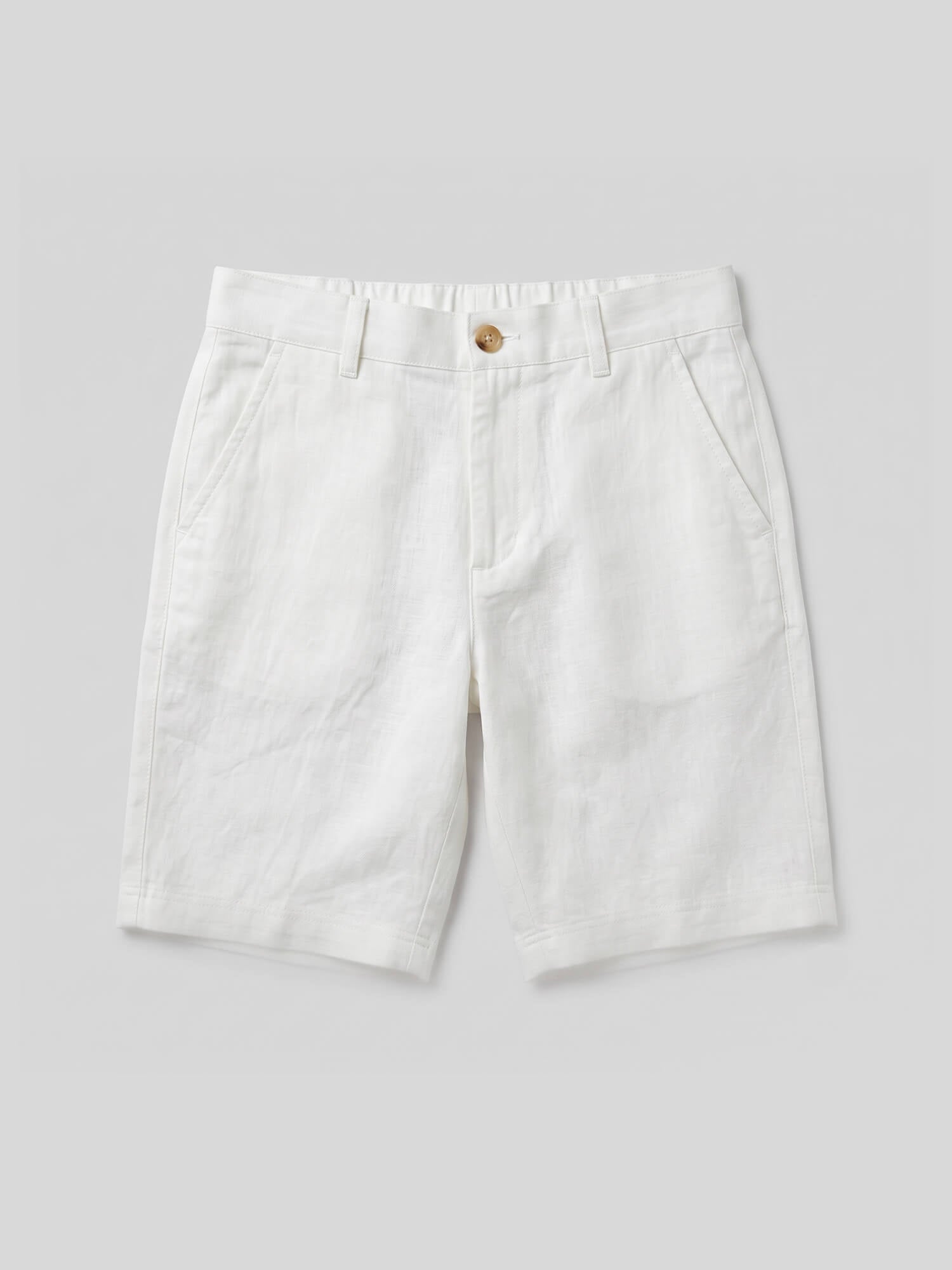 White 100% Pure Linen Everyday Shorts