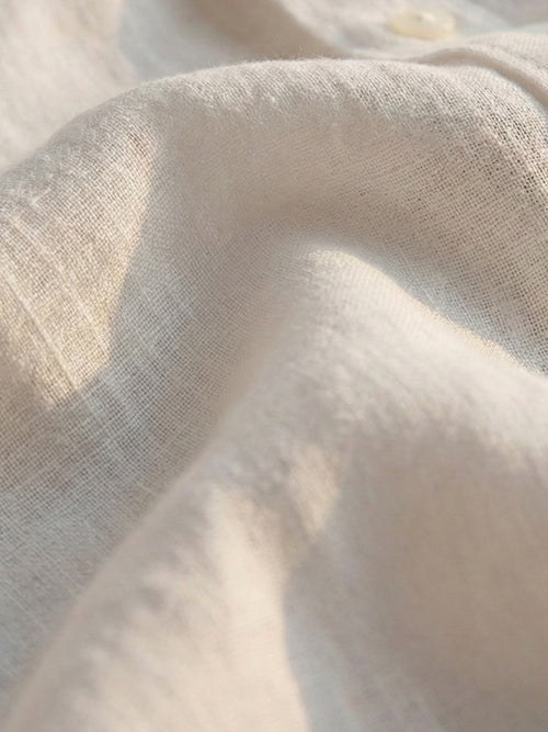 White Polo 100% Pure Linen