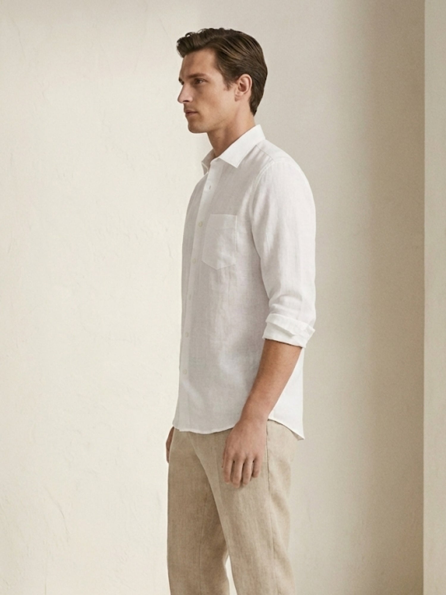 White 100% Pure Linen Classic