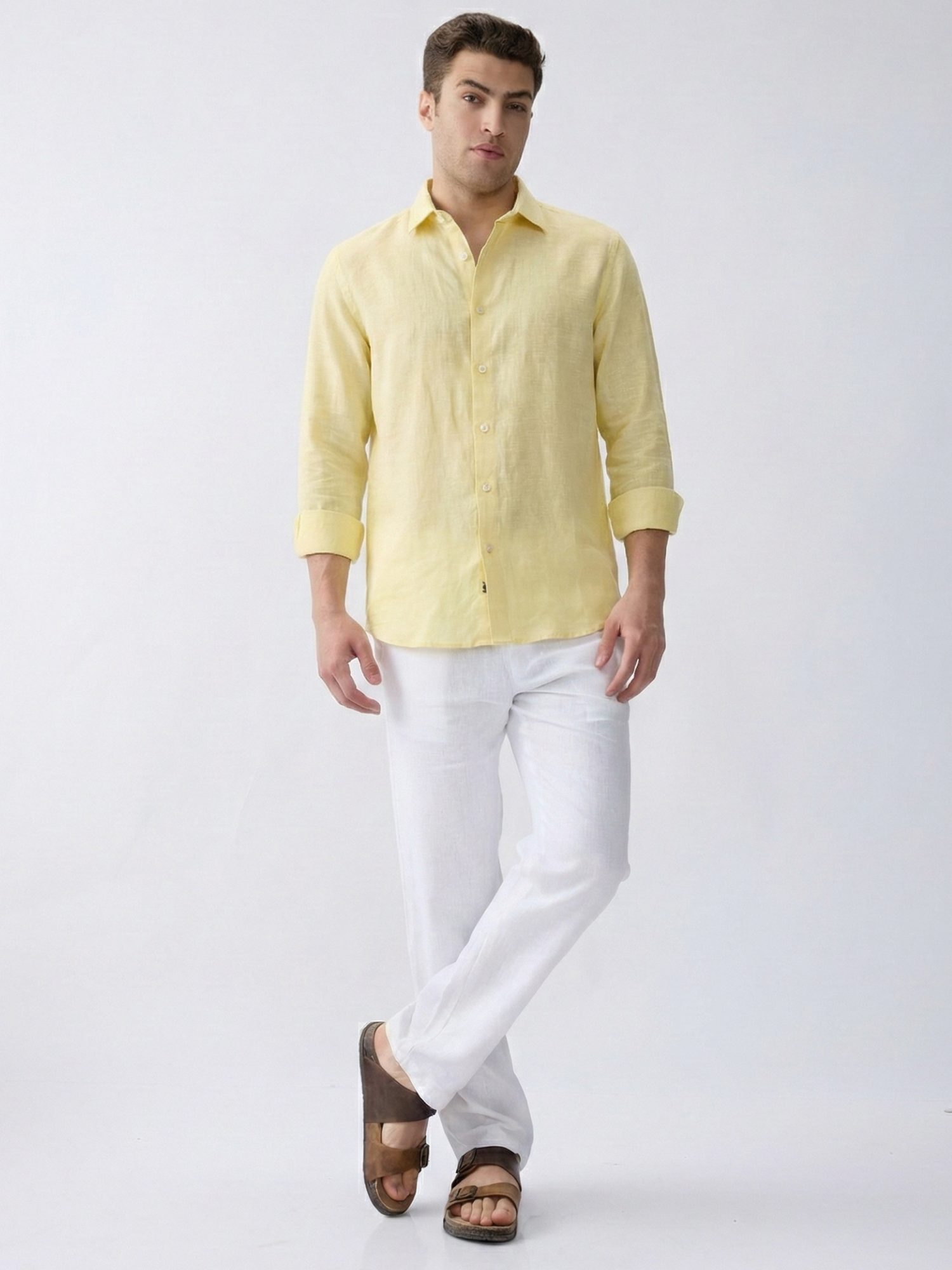 Lemon Yellow 100% Pure Linen Classic