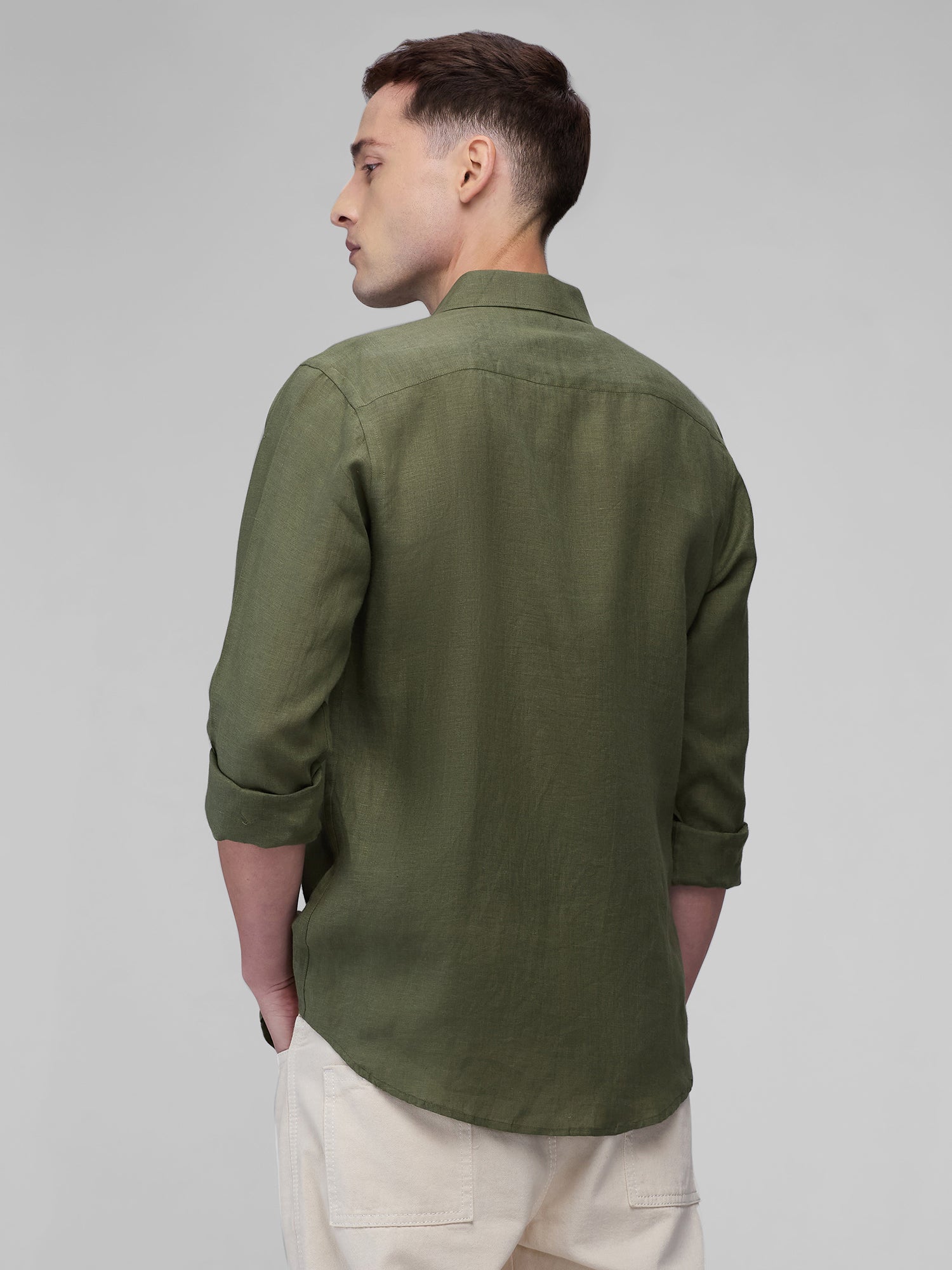 Forest Green 100% Pure Linen Classic