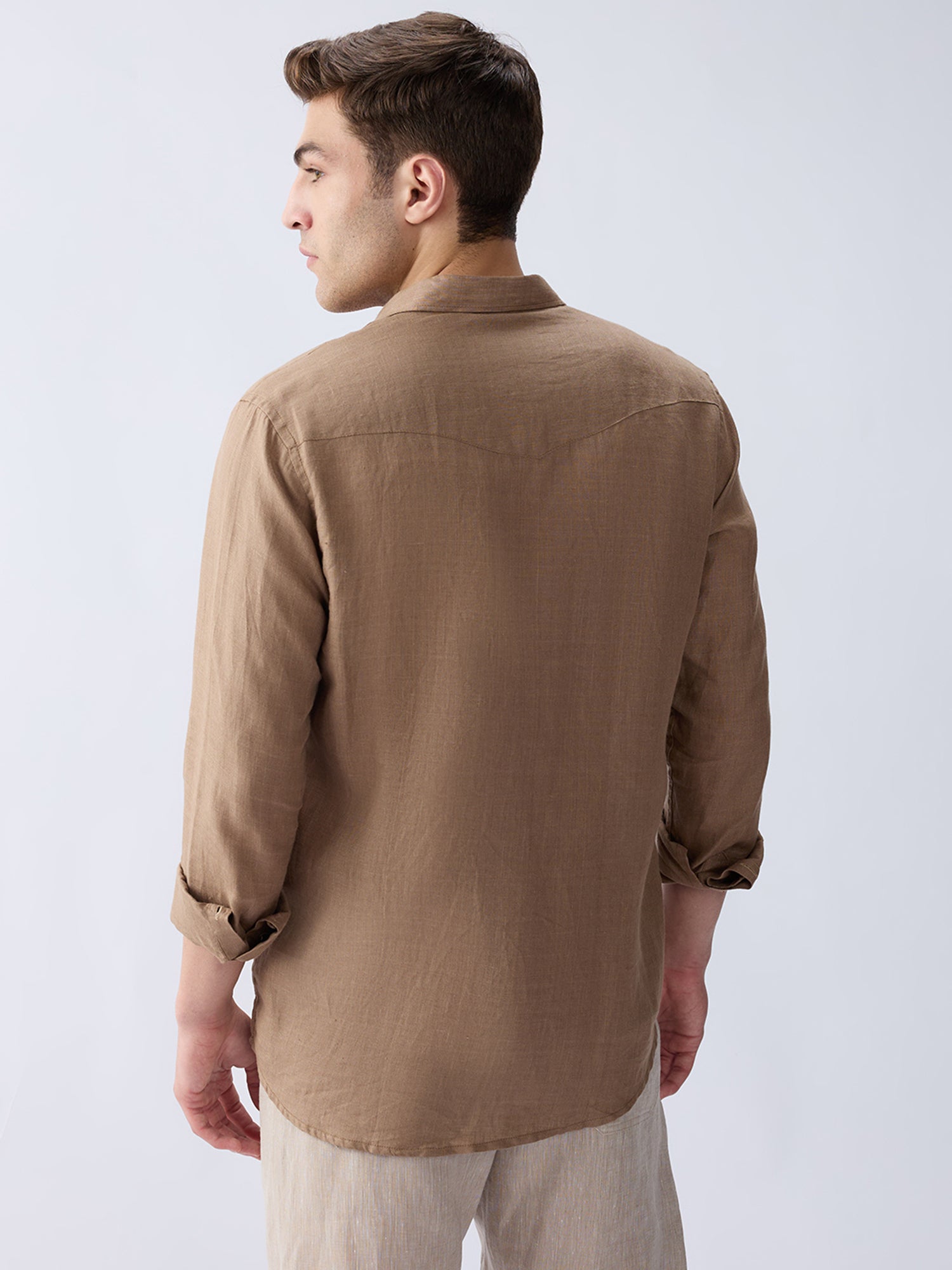Earth Brown 100% Pure Linen Safari